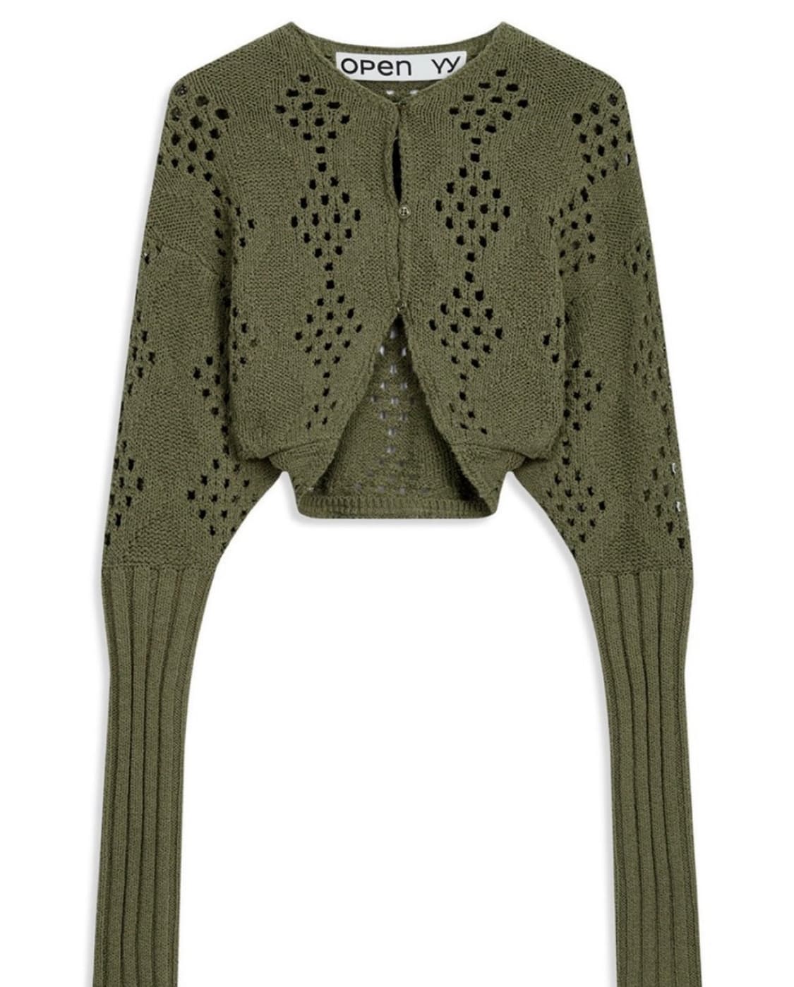 open yy 니트 볼레로 카키  상품이미지2