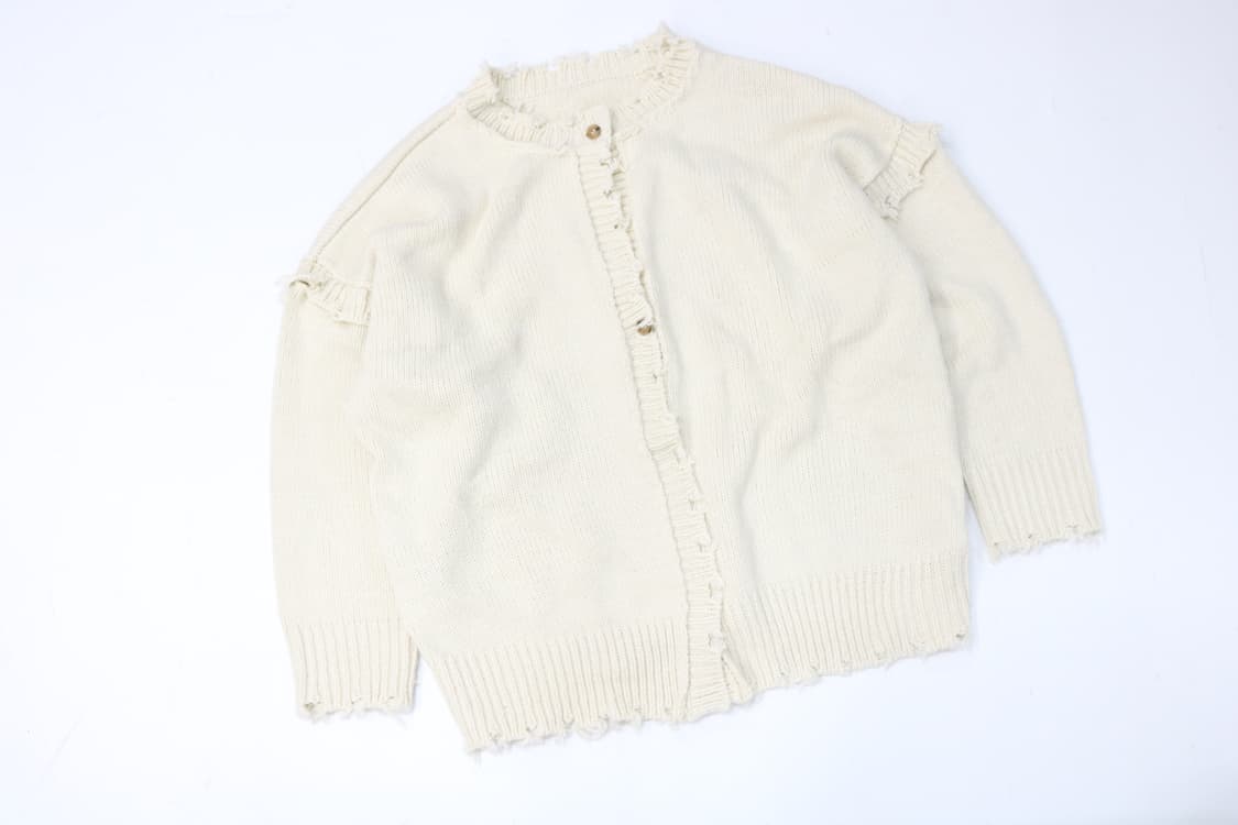 아이보리 데미지 빈티지 니트 가디건 상품이미지3