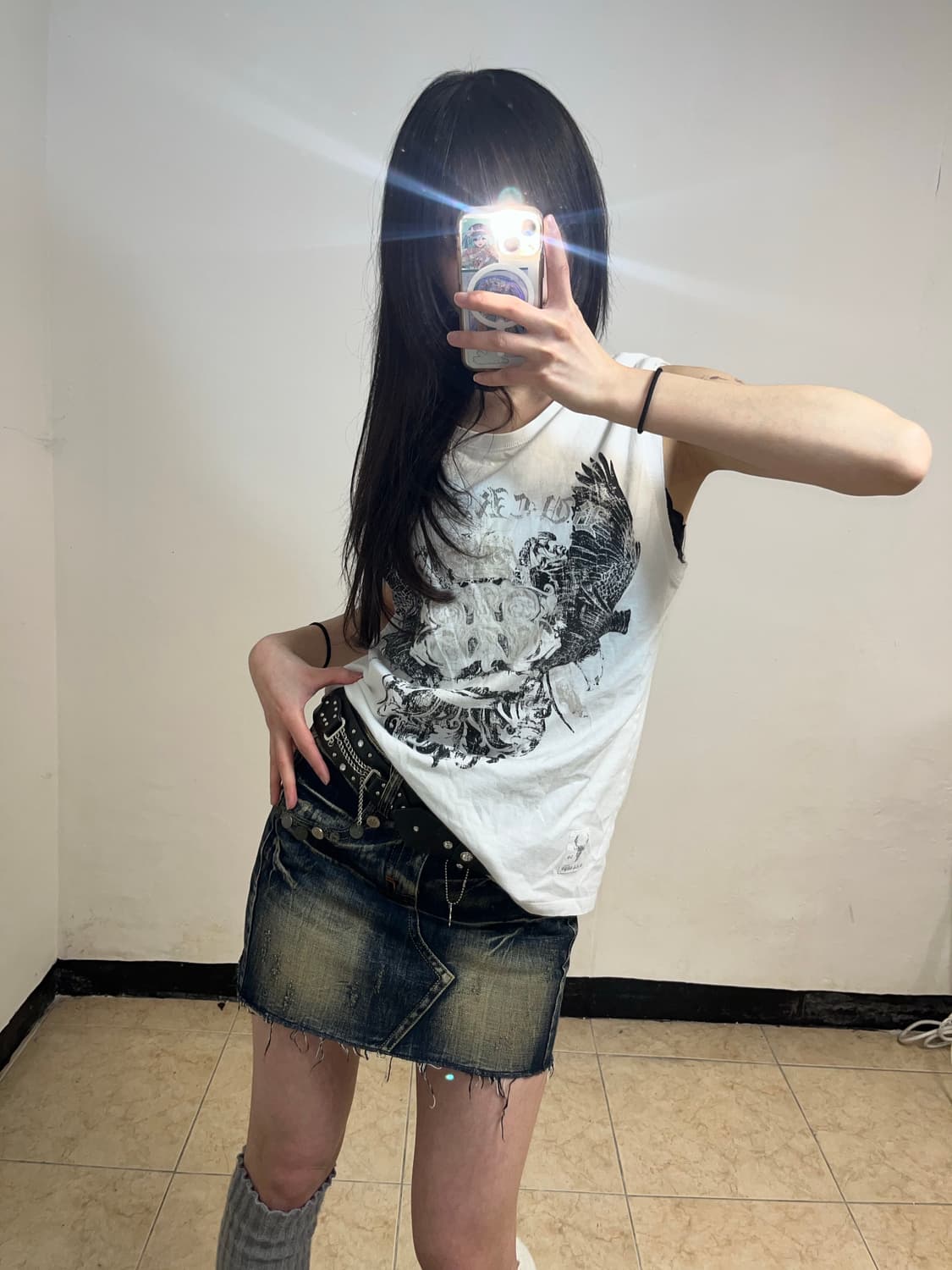 Buckaroo 스컬 프린팅 슬리브리스 상품이미지1