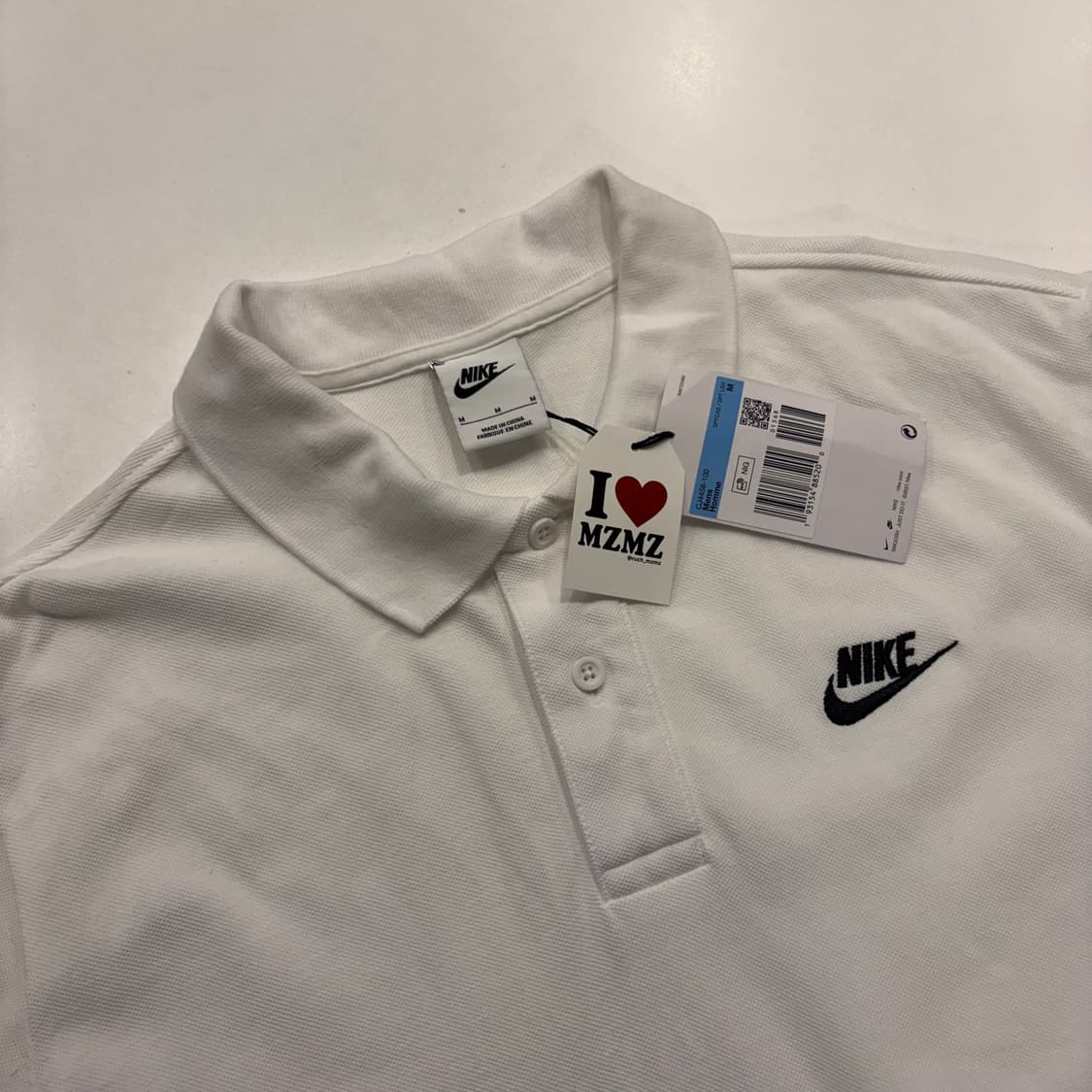 [M] 나이키 NSW 카라티 반팔티 화이트 새상품 C293 상품이미지3