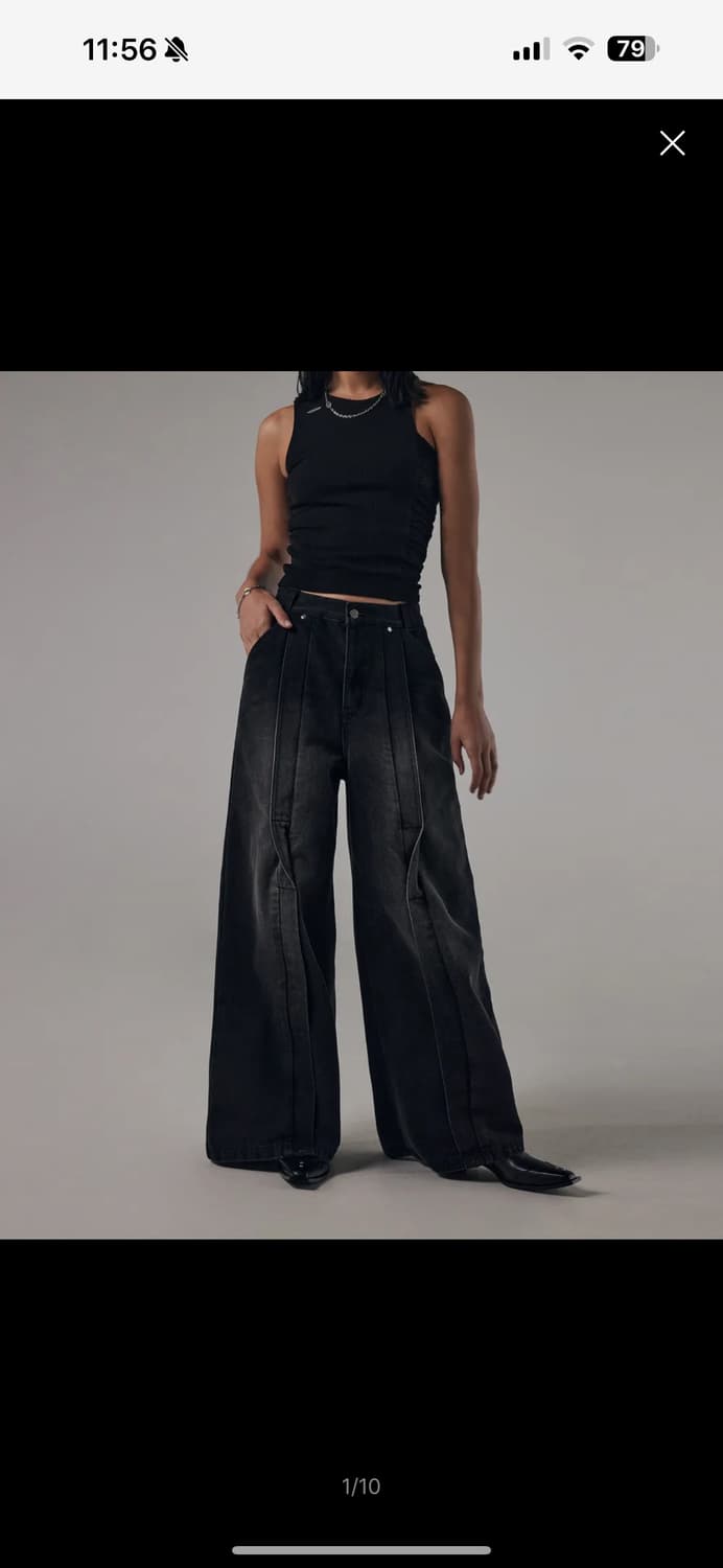 트리밍버드 트위스트 와이드 데님 셋업 상품이미지3