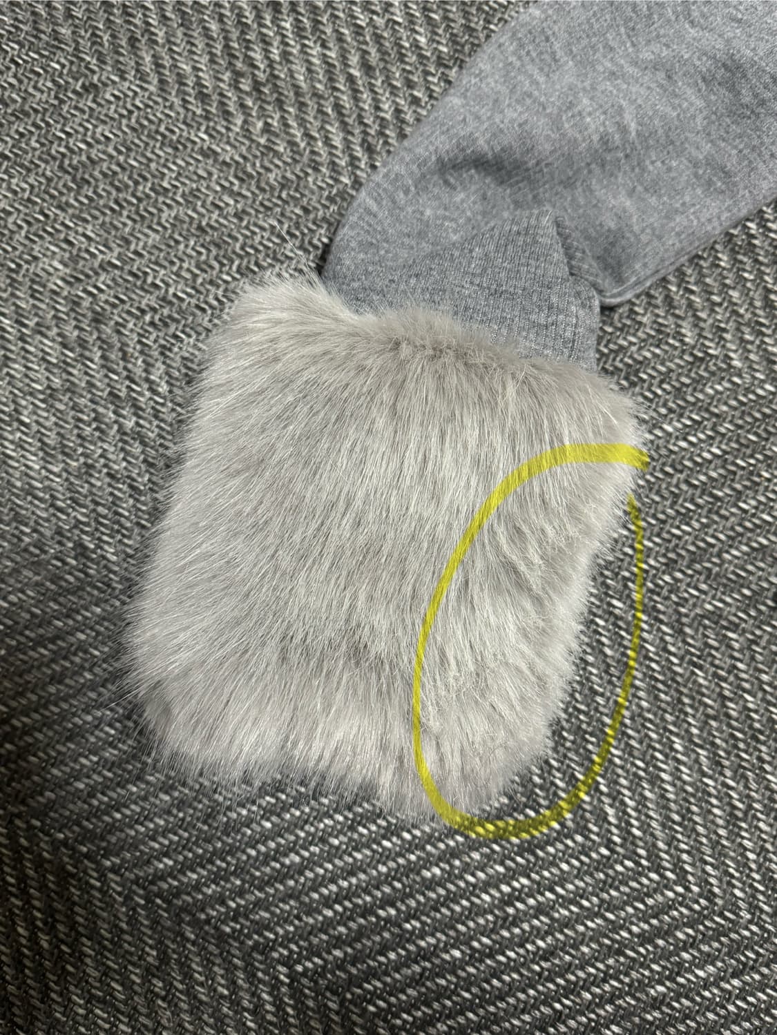 클라따 라운딩 퍼 집업 rounding fur zip-up, gray 상품이미지3