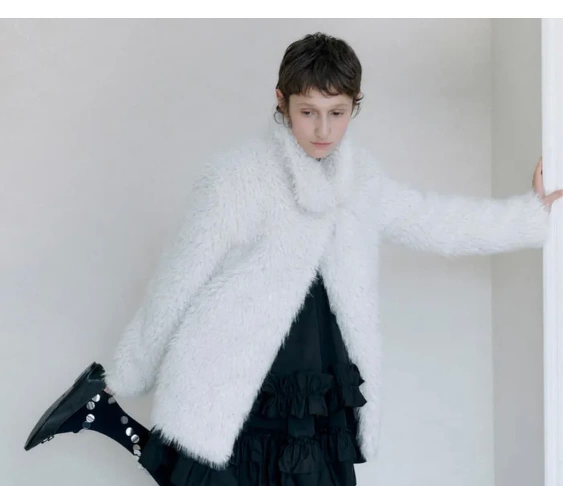 시눈 헤비 믹스 퍼 자켓 크림 Sinoon 상품이미지1