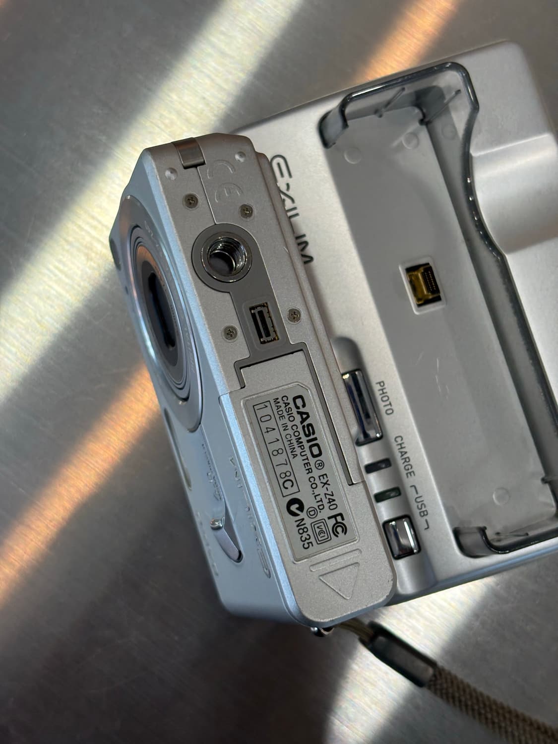 한글지원/도킹크래들)카시오 엑슬림 ex-z40 실버 빈티지디카 상품이미지7