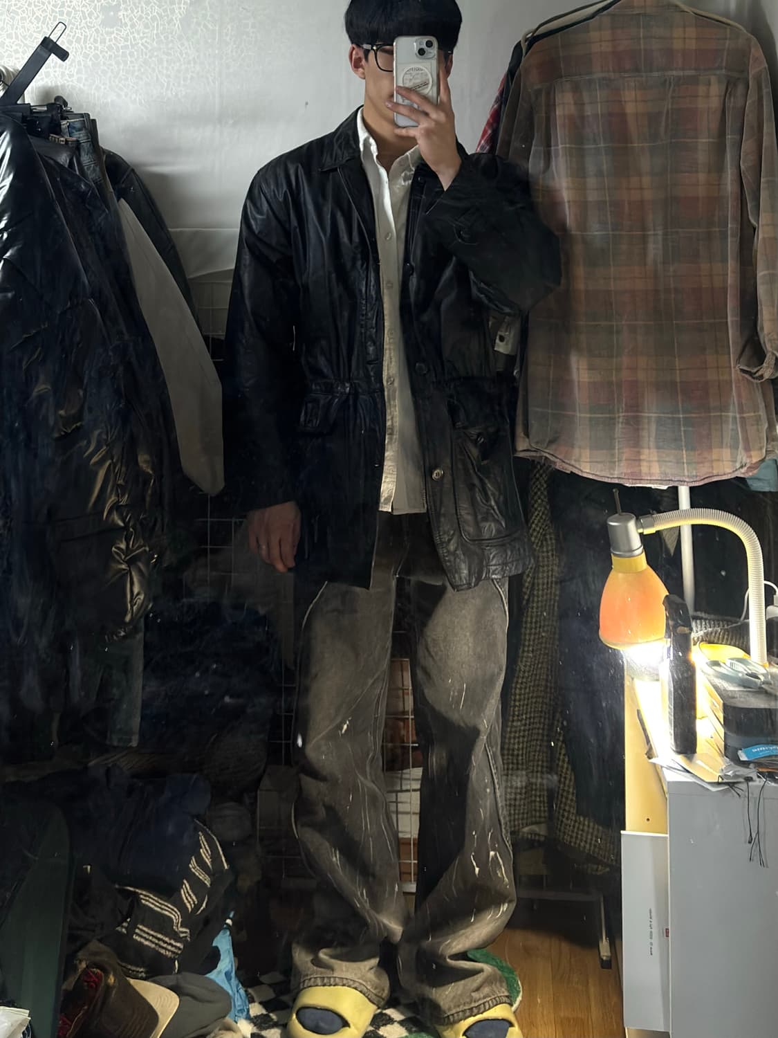 Seahop Club 하프 코트 레더 자켓 M 상품이미지2