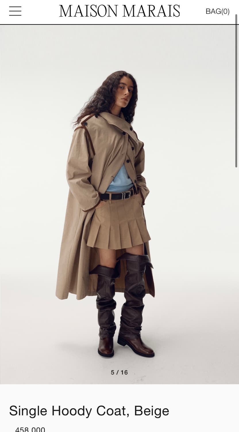 maison marais 메종마레 싱글 후디 트렌치코트 상품이미지1