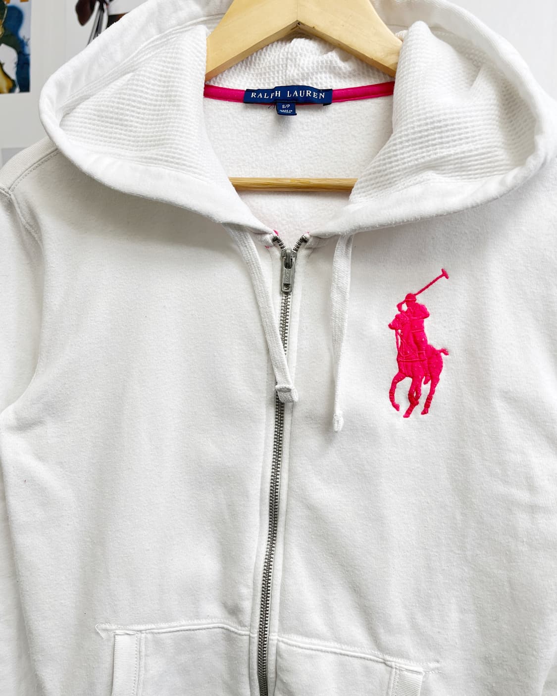 폴로 핑크 빅포니 로고 후드집업 상품이미지6