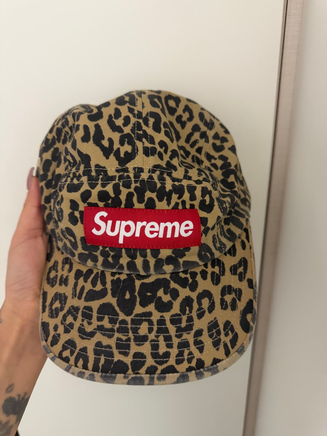 슈프림 워시드 치노 트윌 캠프캡 레오파드 - 23FW 상품이미지3