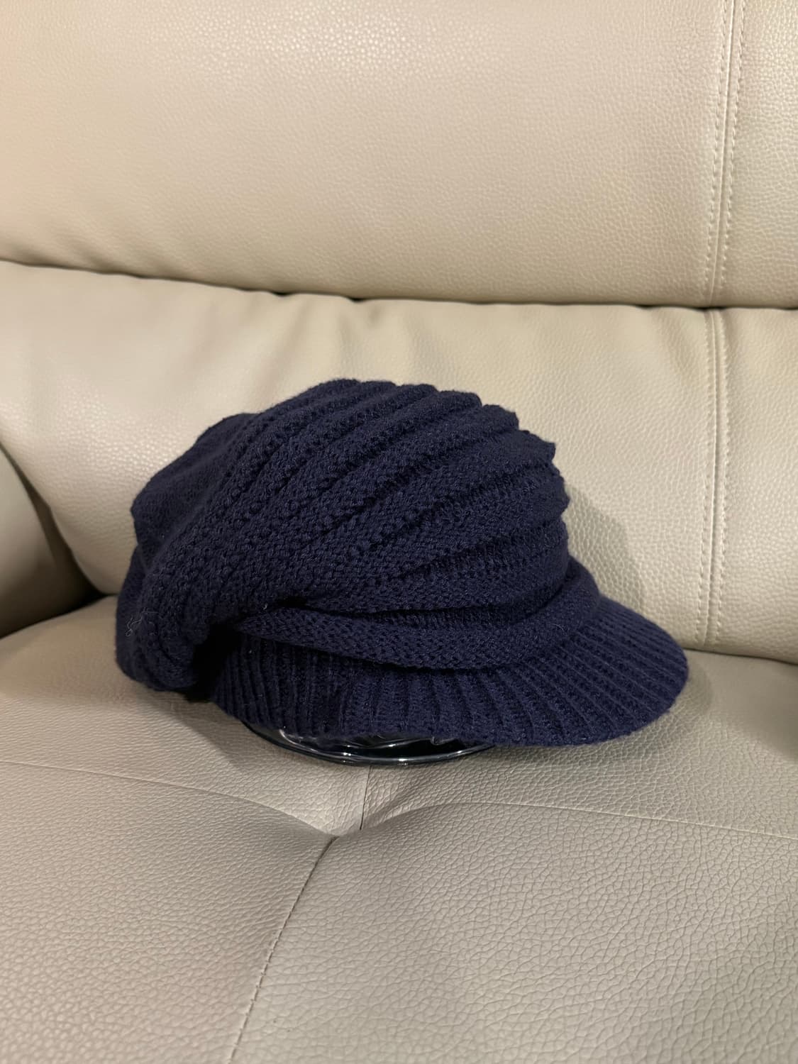 Navy shirring detail knit cap 상품이미지1