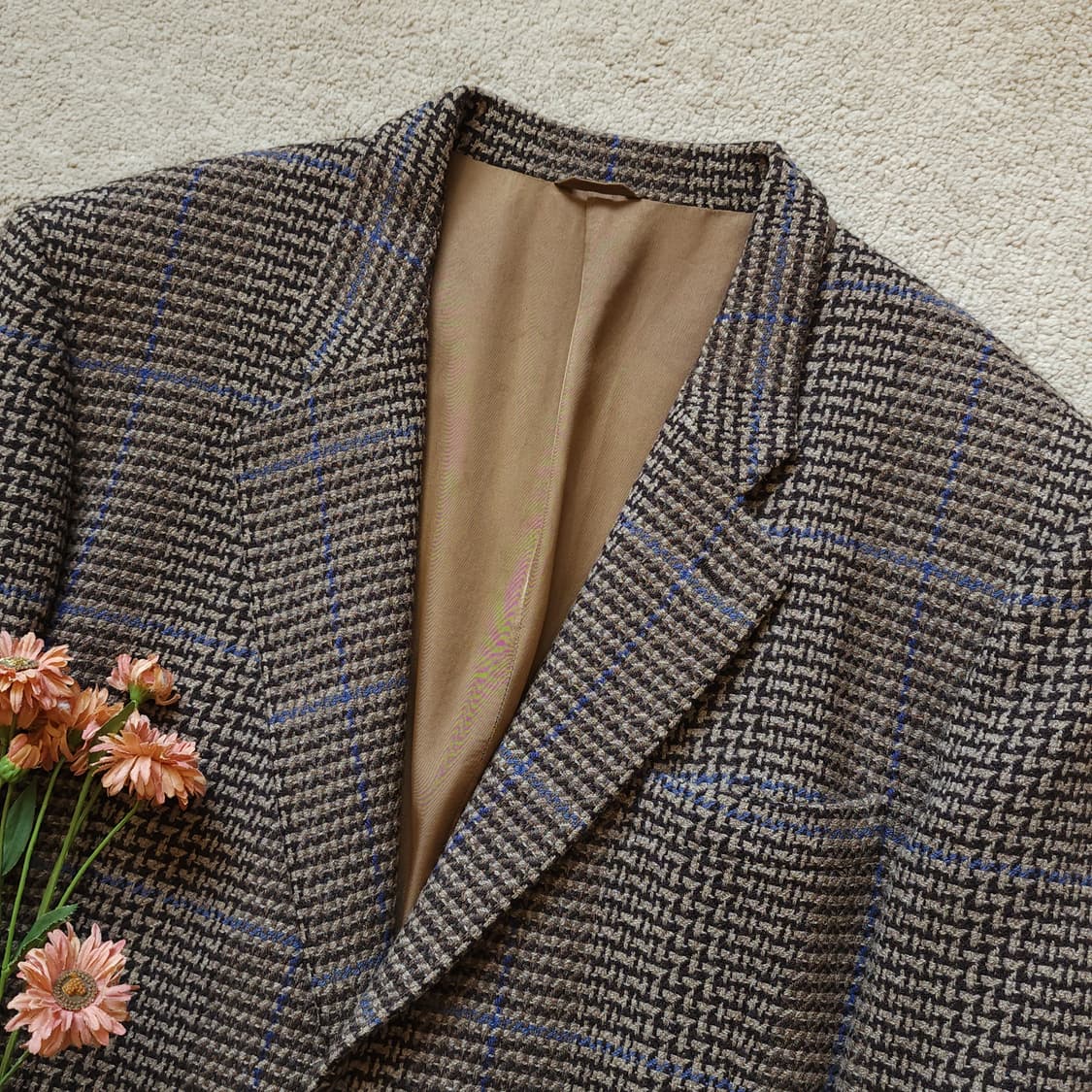 90s 조르지오 아르마니 점보 하운드투스 2버튼 울 블레이져 자켓50 상품이미지5