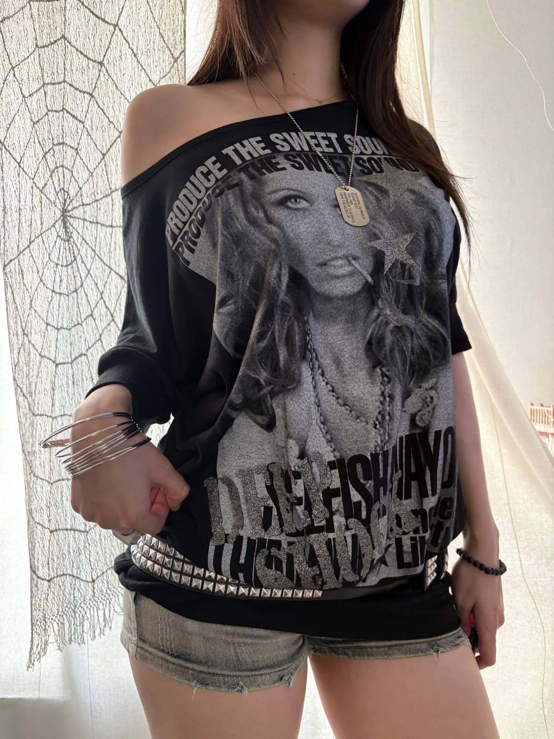16 star girl print top 상품이미지3