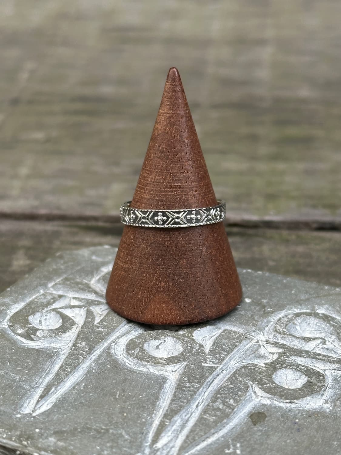 Engraved Pattern Band 925Silver Ring⚱️ 상품이미지2