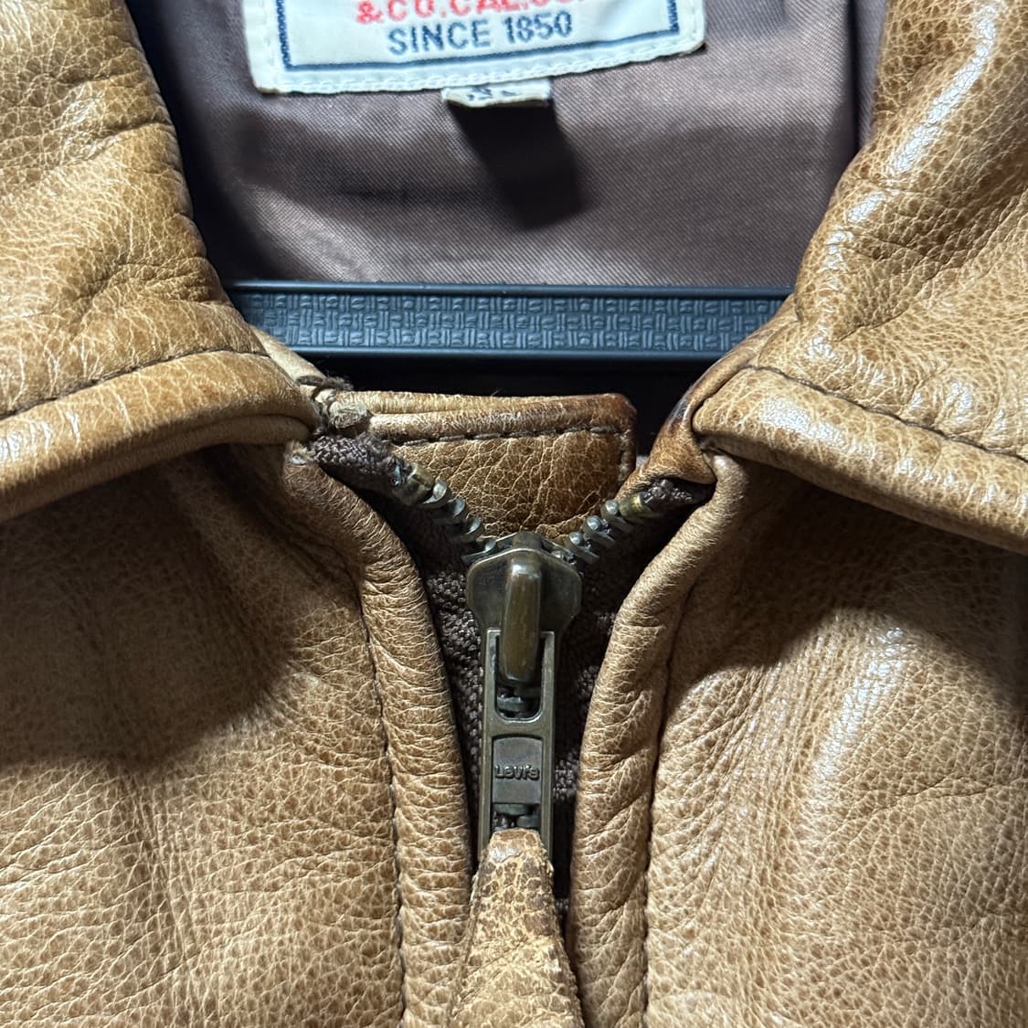 90s 리바이스 코리아 카우하이드 100% 소가죽 싱글 자켓 상품이미지6