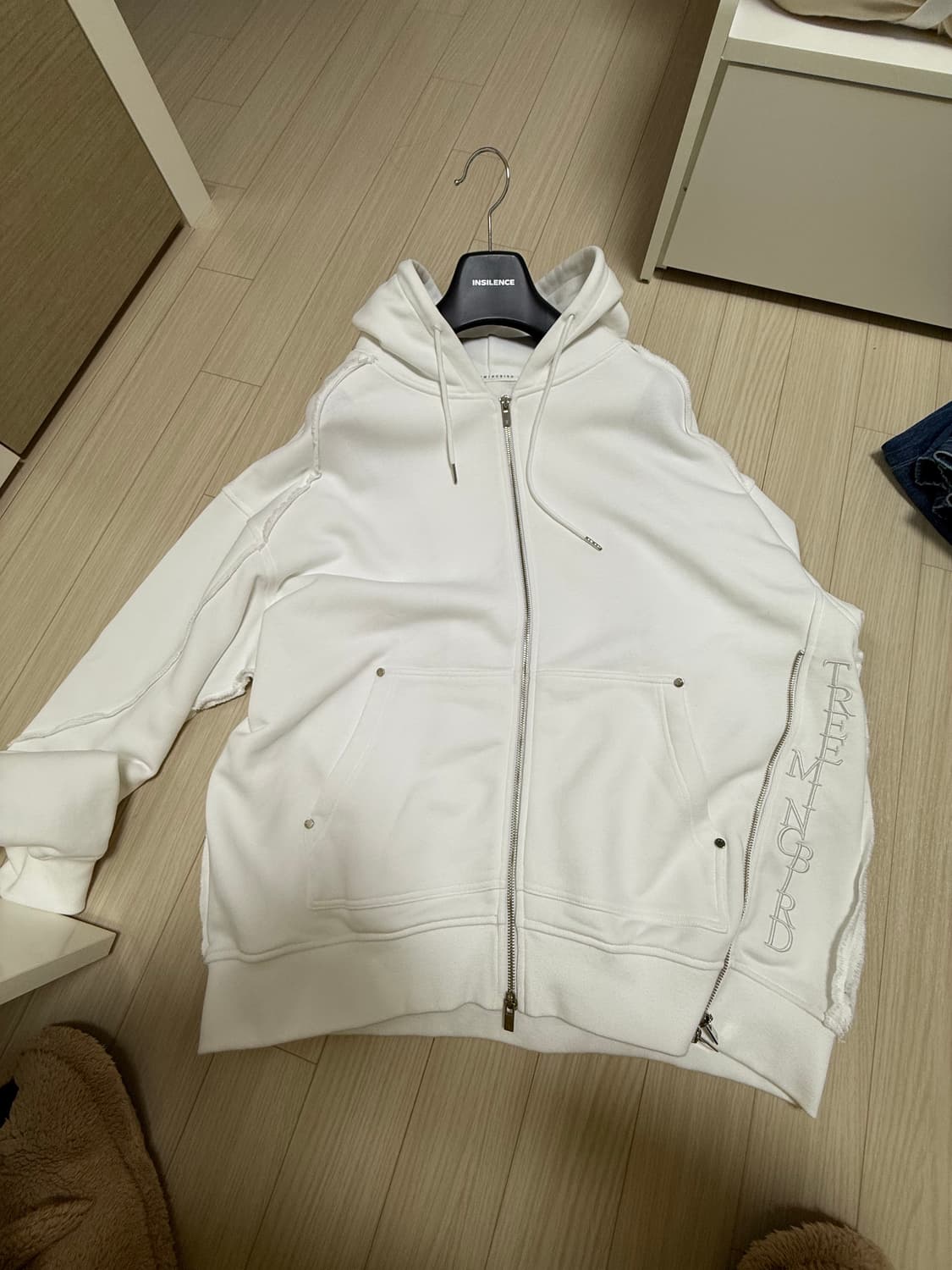 트리밍버드 sweat hoodie zip-up white 후드집업 상품이미지2