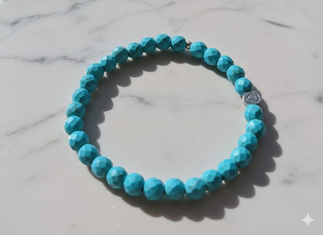 천연 터키석 & 14K 골드필드 원석 팔찌 (장미포인트) 상품이미지1