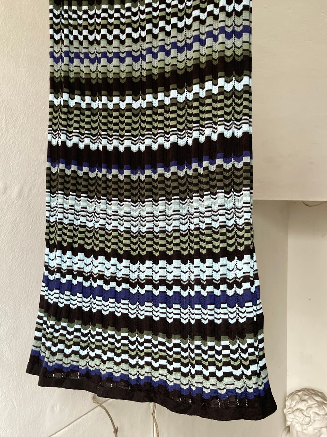 울 케이블 레이어드 니트 미디 스커트 상품이미지3