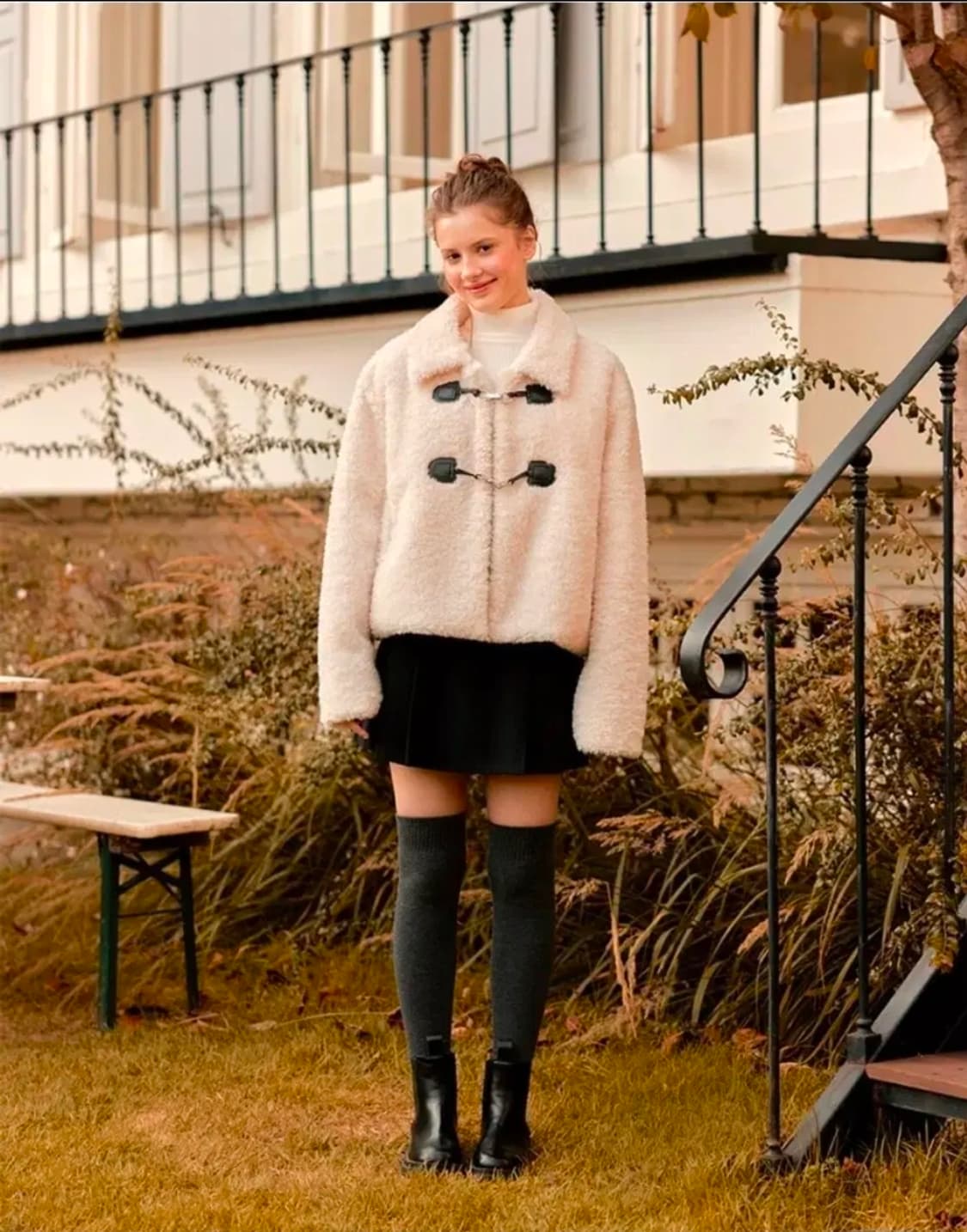 아이보리 덤블 부클 자켓 상품이미지3