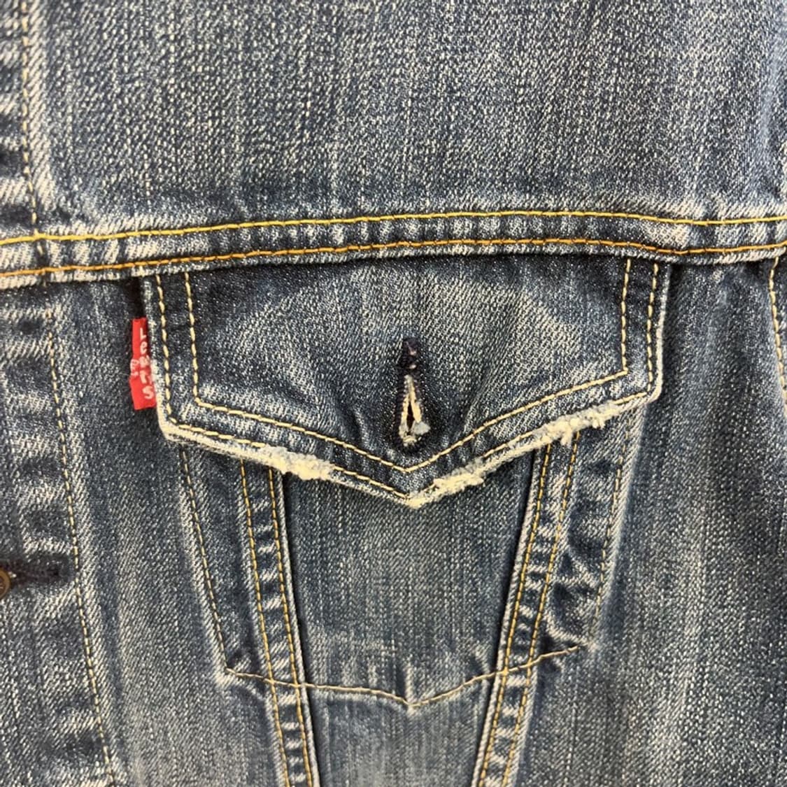 리바이스 70550 커스텀 유니크 크롭 데님 청자켓 M C08057 상품이미지7