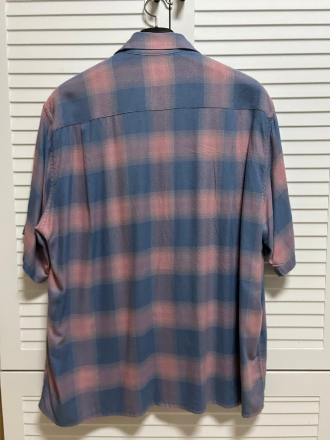 와코마리아 옴브레 체크 오픈카라 셔츠 XL 상품이미지2