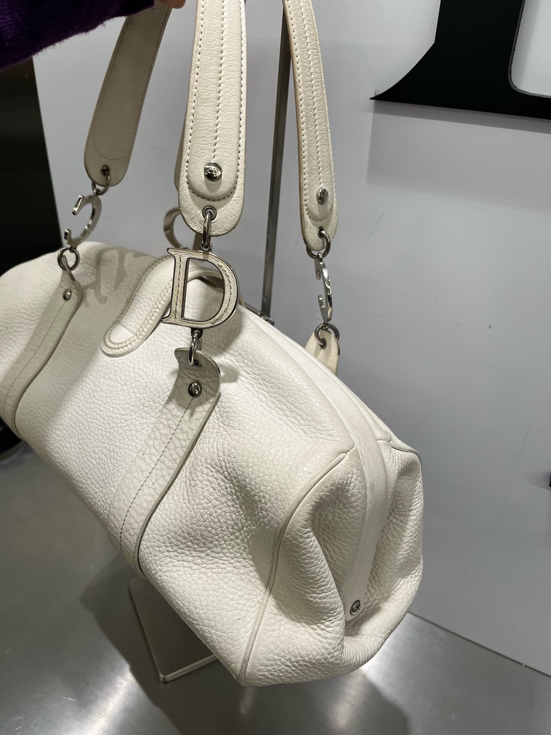 빈티지 디올 볼링백 화이트백 상품이미지4