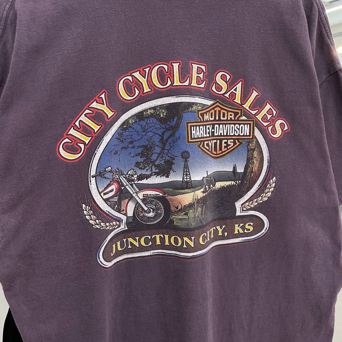 할리데이비슨 90s 플레임 불꽃 하드 페이딩 빈티지 반팔 티셔츠  상품이미지7