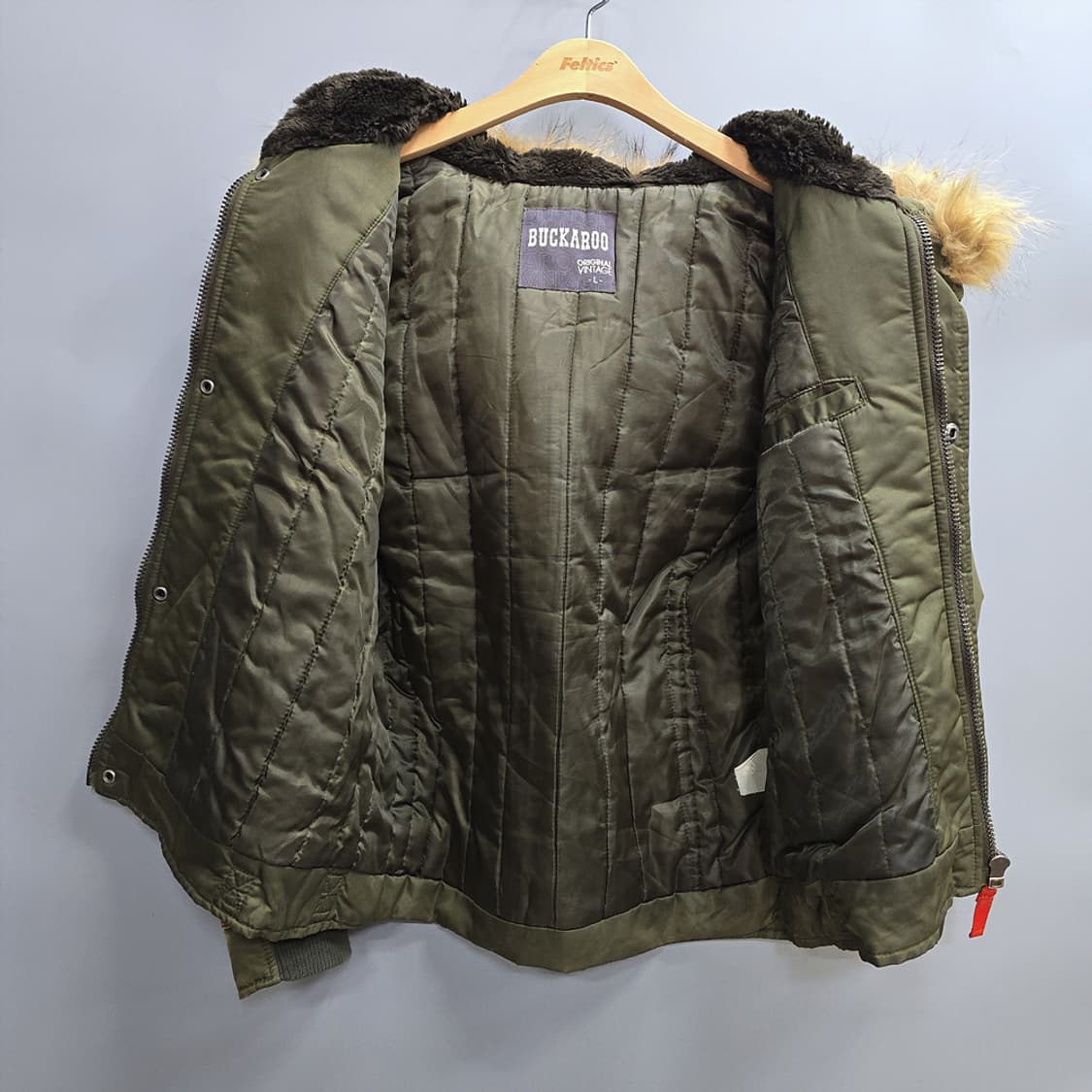 버커루(BUCKAROO) 퍼 후드 야상 자켓 L 상품이미지8