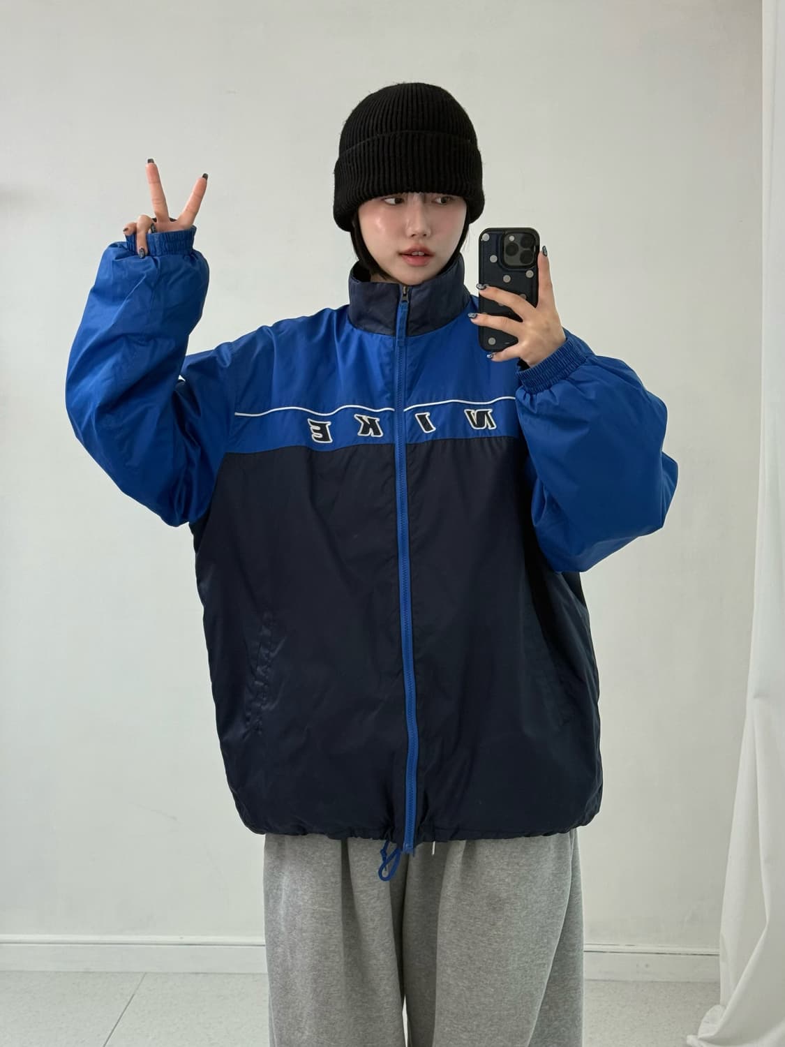 나이키 올드스쿨 블루 누빔 자켓 상품이미지3