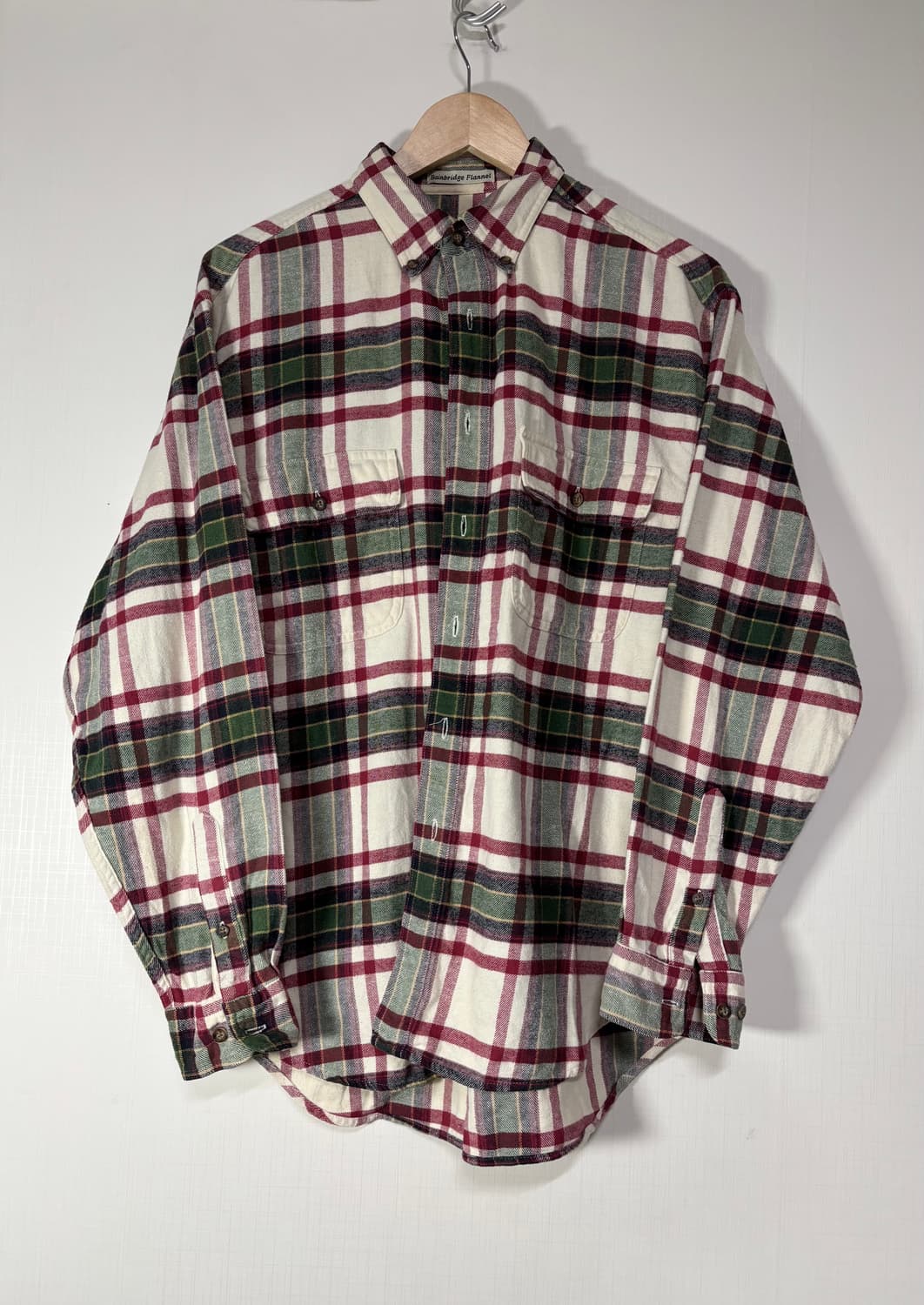 90s 에디바우어 빈티지 플란넬 체크 셔츠 상품이미지2