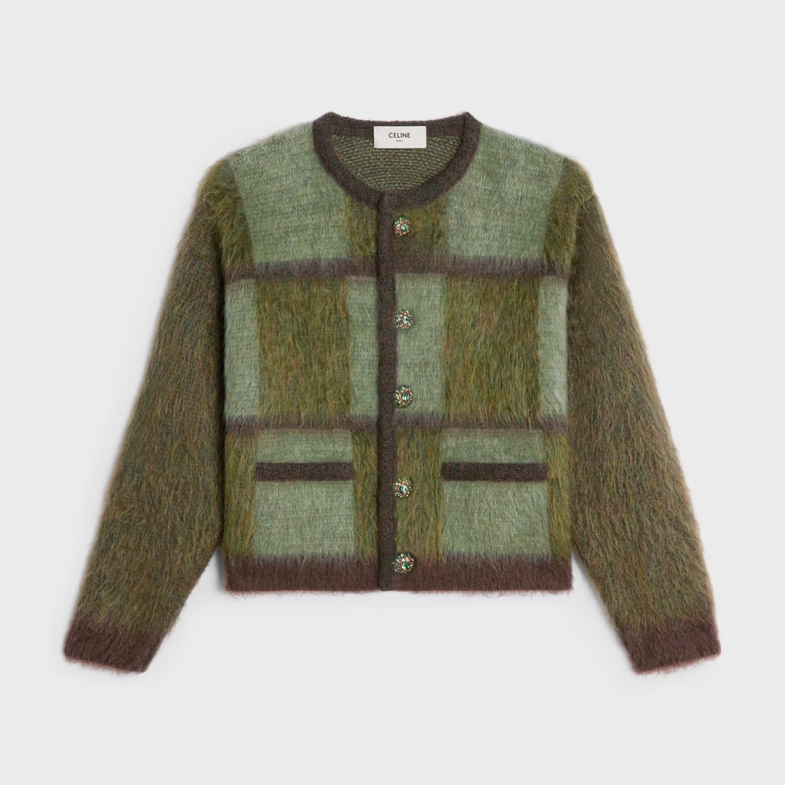 [진구지유타 착용] 셀린느 한정판  SS24 브러쉬드 모헤어 가디건 XS 상품이미지3