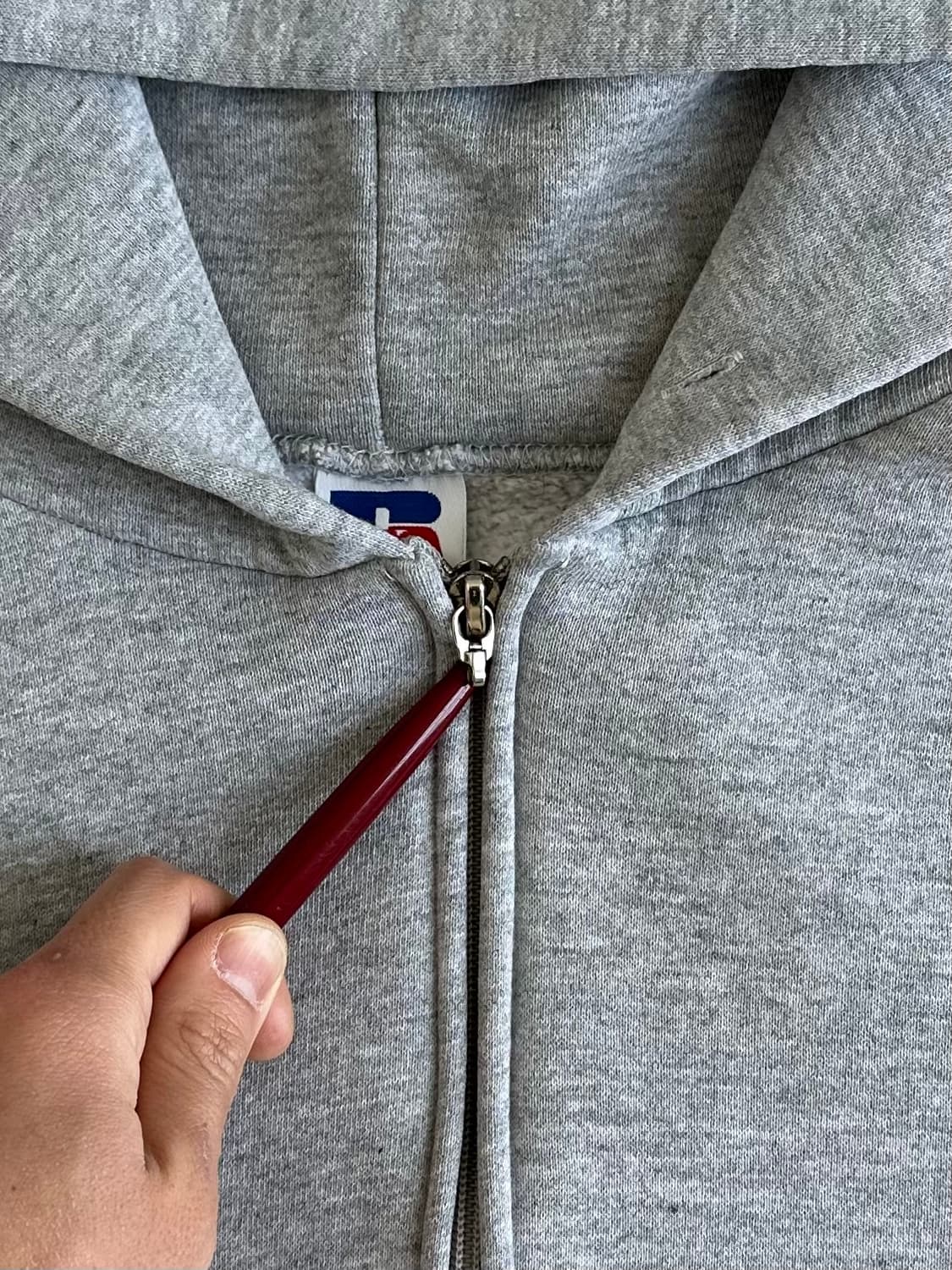 90s 빈티지 러셀 후드집업 그레이 L USA 상품이미지7