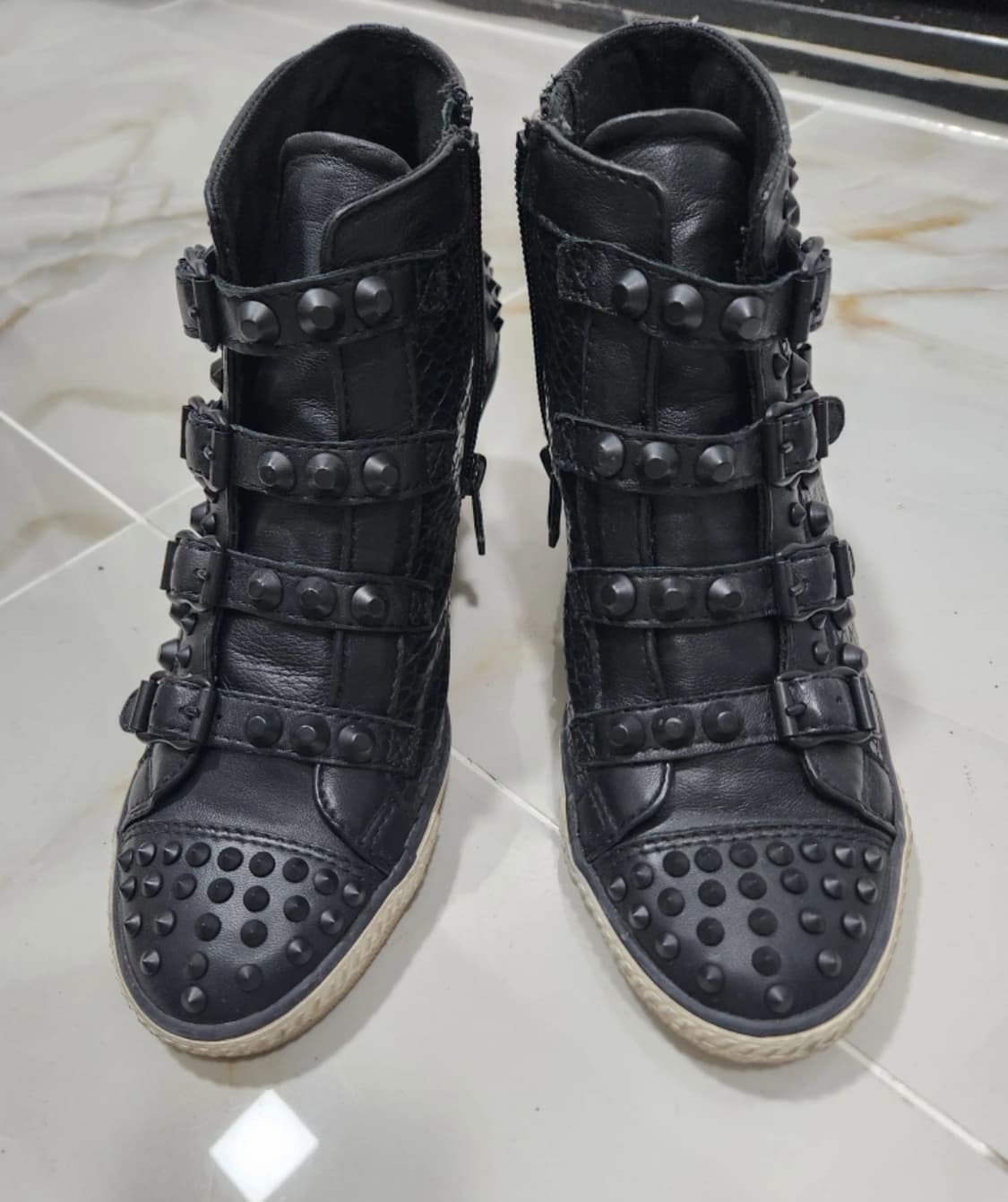 ASH 웨지힐 가죽 앵클 부츠 상품이미지2