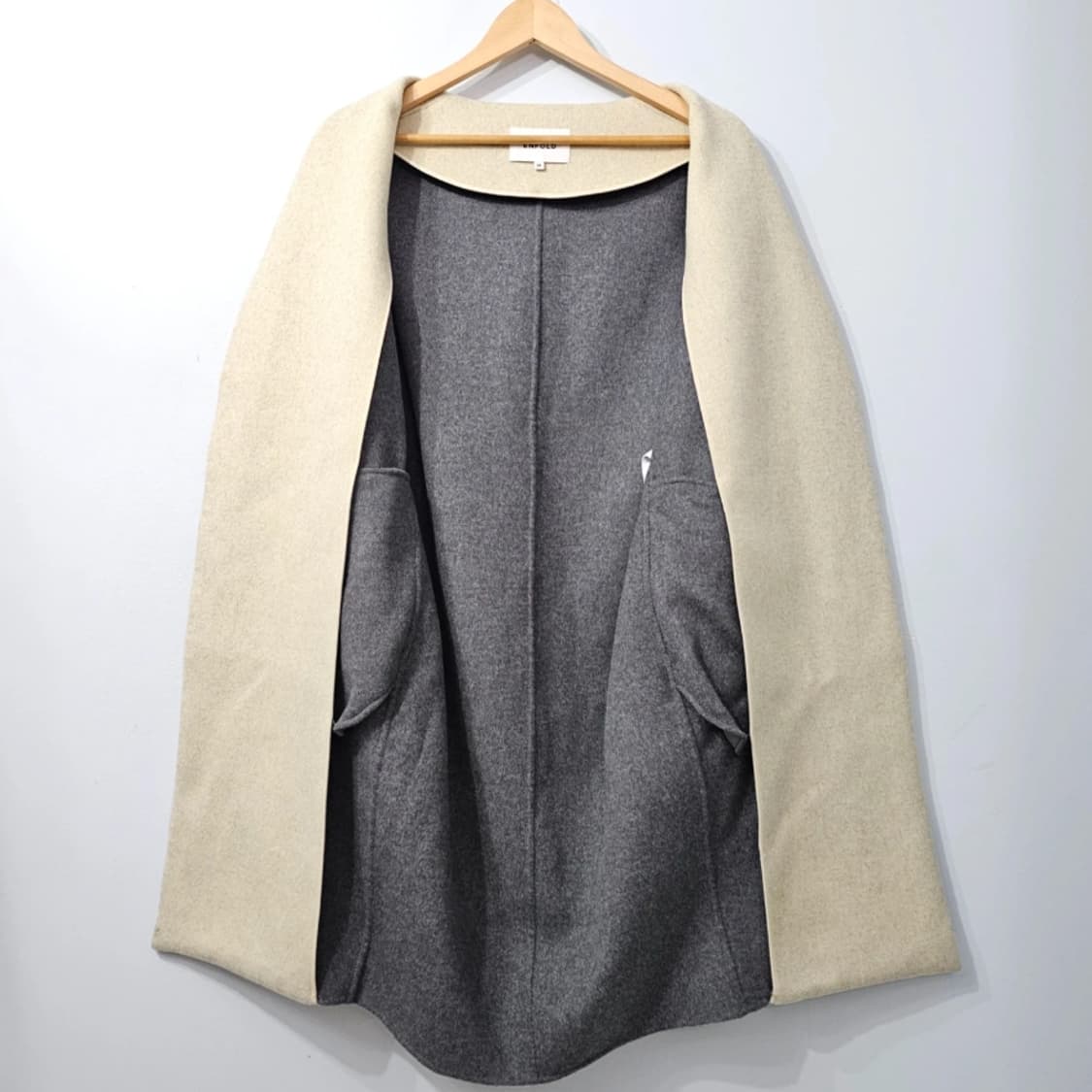 Enfold 엔폴드 타임 베이지색 오픈 코트 ~66 오버핏 상품이미지6