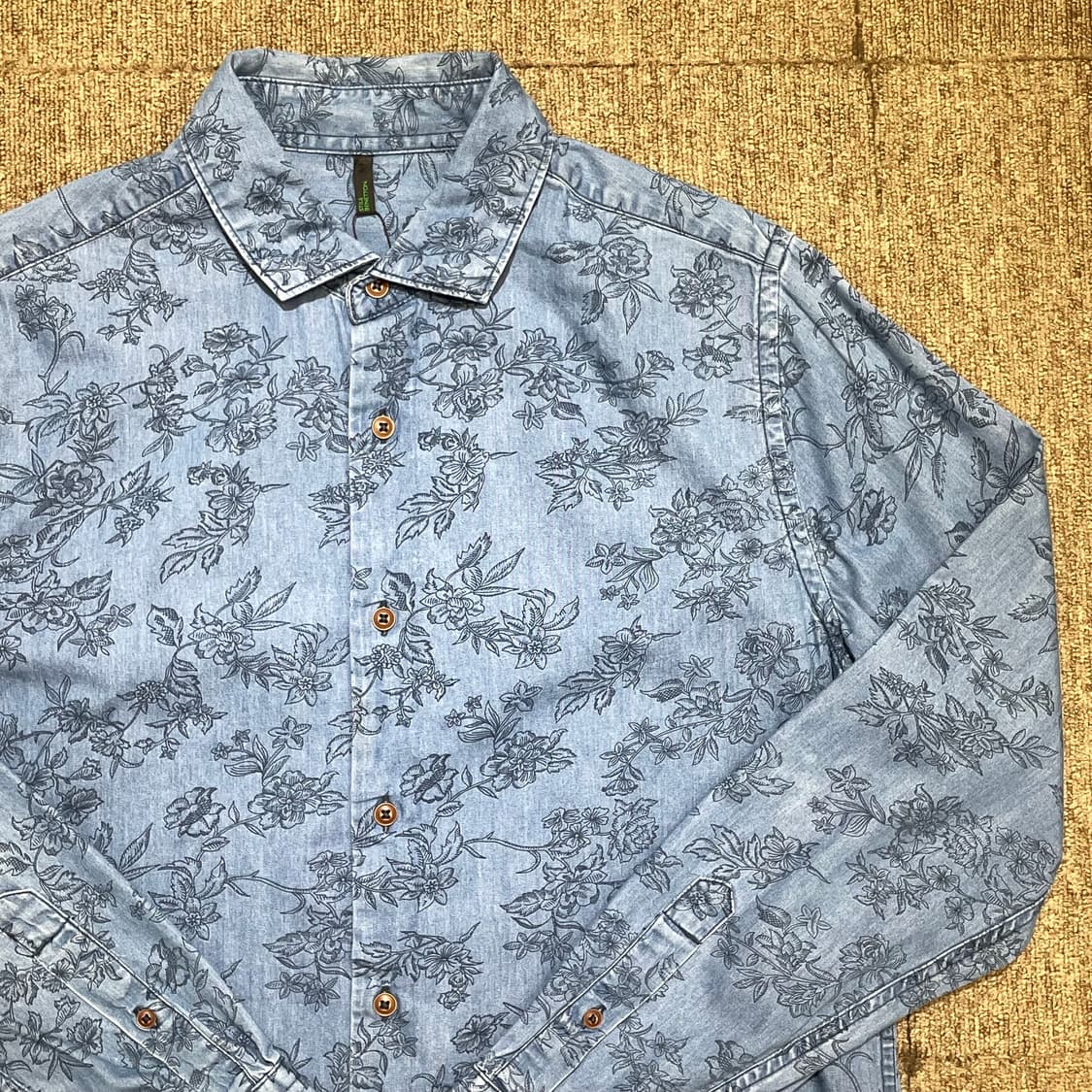  (L) 블루 플로럴 빈티지 셔츠 상품이미지4