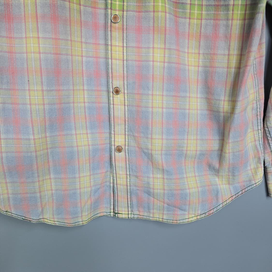 허니오소리 그라데이션 체크셔츠 L 상품이미지3