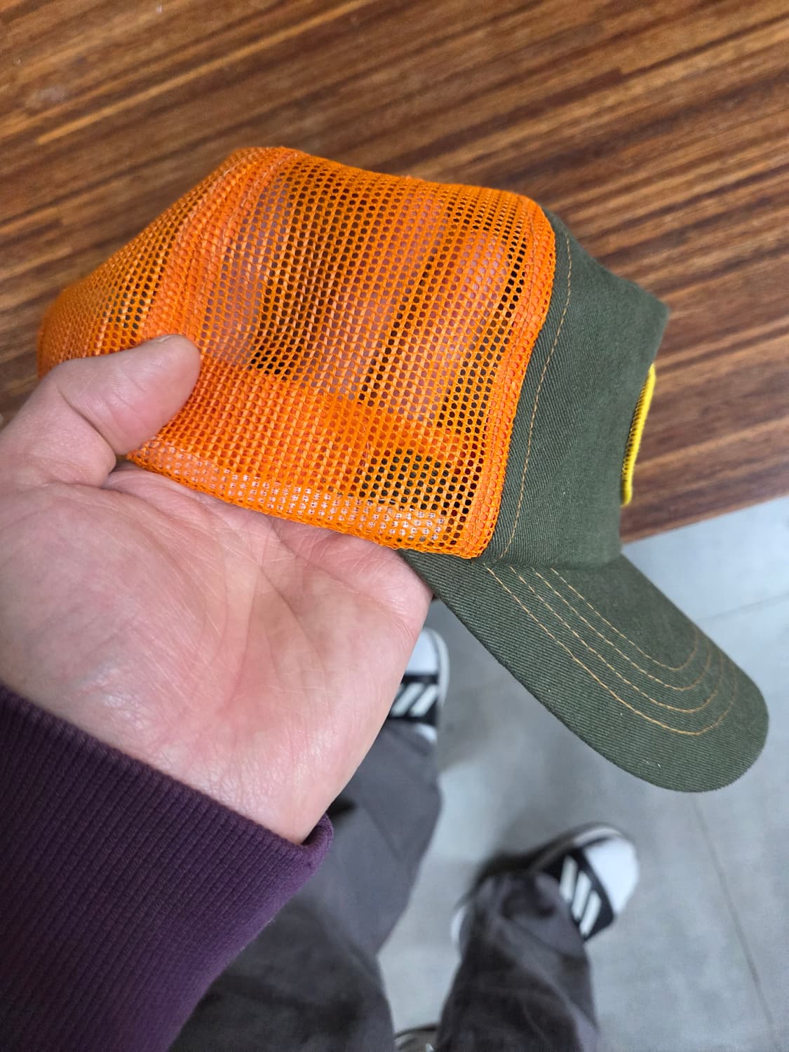 본더치 빈티지 카키오렌지 메쉬 트러커 모자 프리  상품이미지2