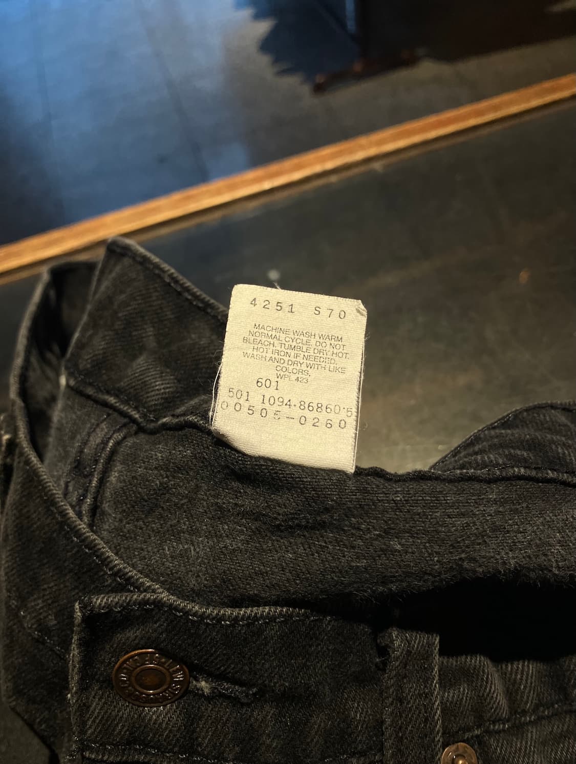 90s USA 빈티지 리바이스 505 블랙 데님 팬츠 상품이미지10