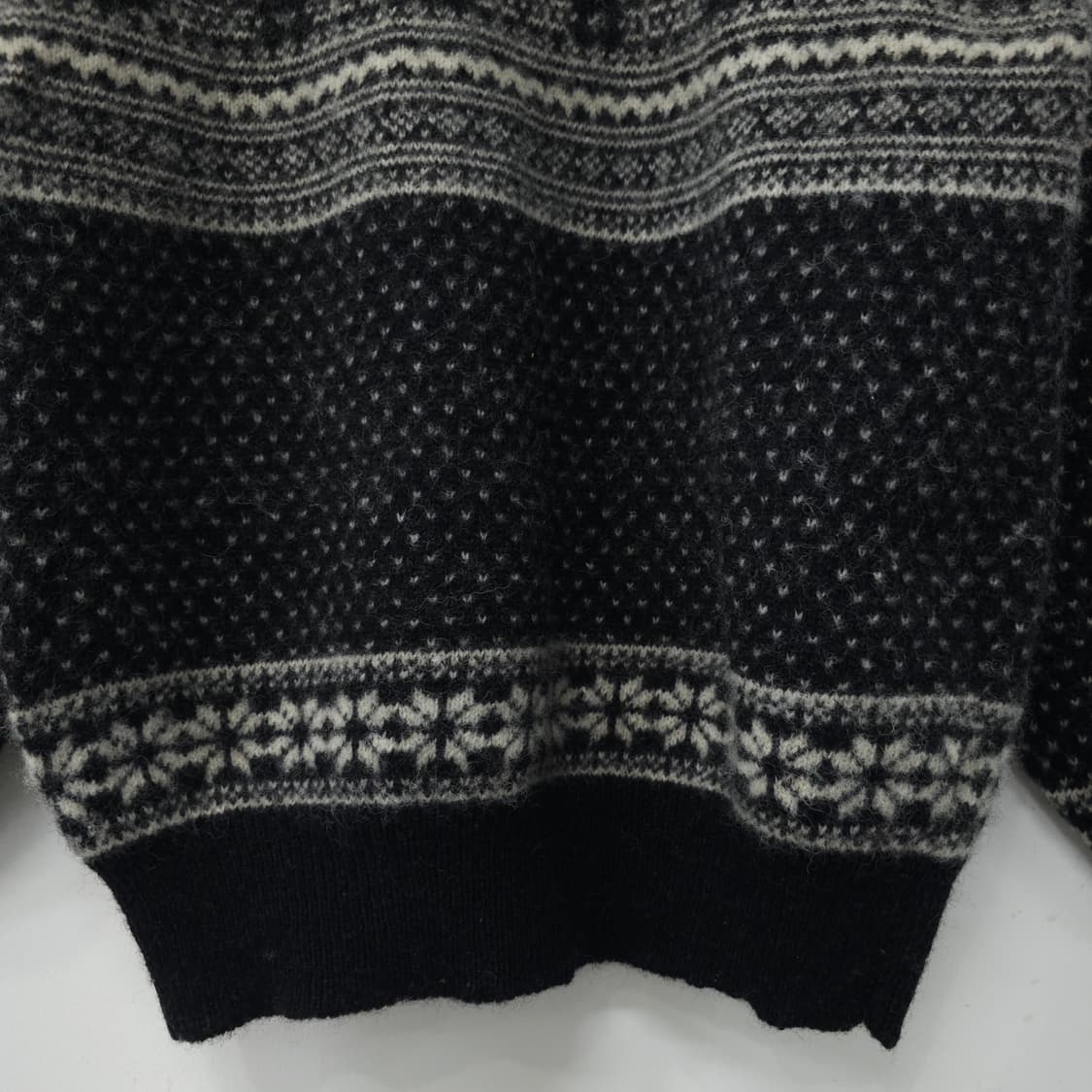 모 100% 블랙 노르딕 니트 상품이미지3