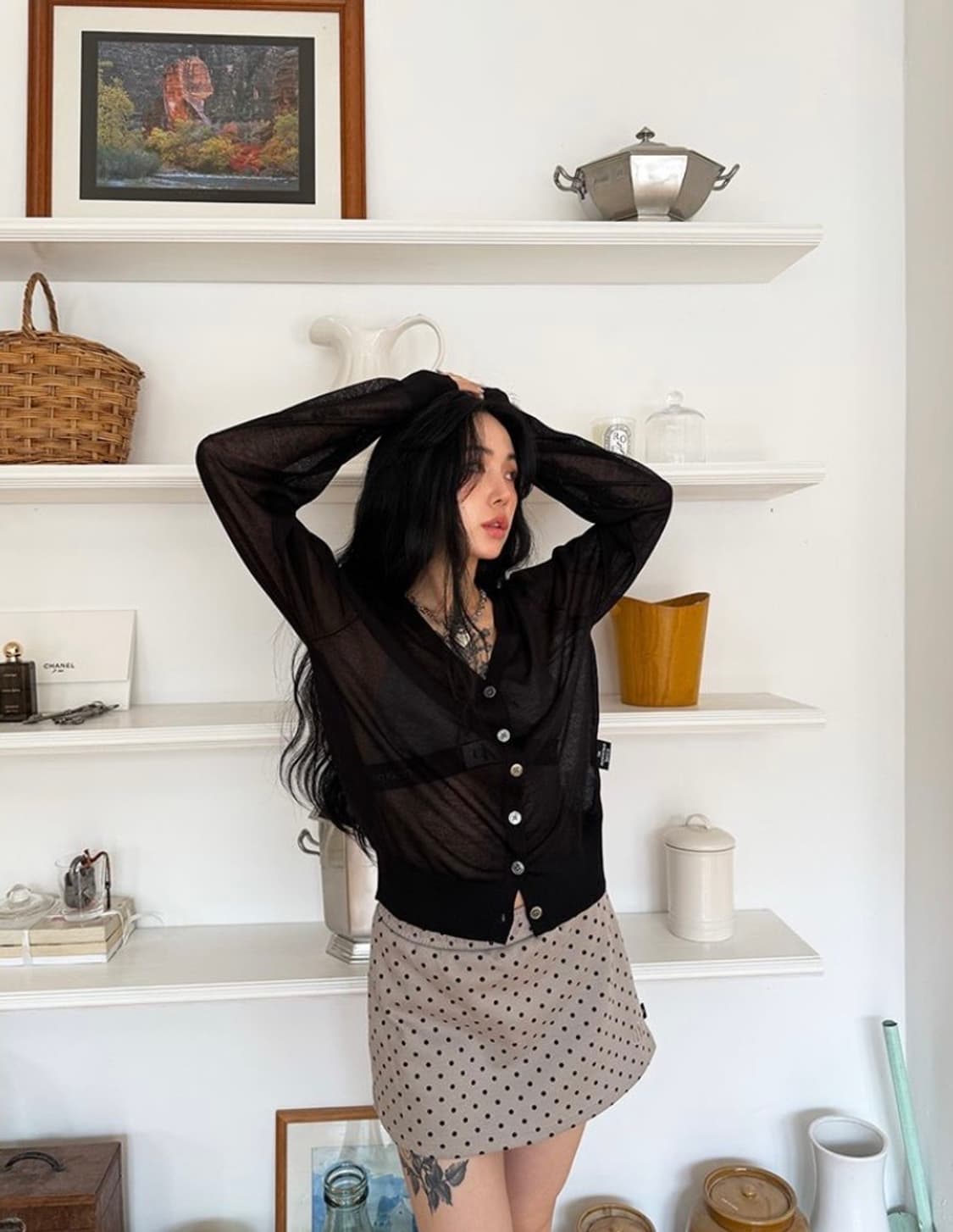 더미스테리어스호텔 시스루 가디건 상품이미지2