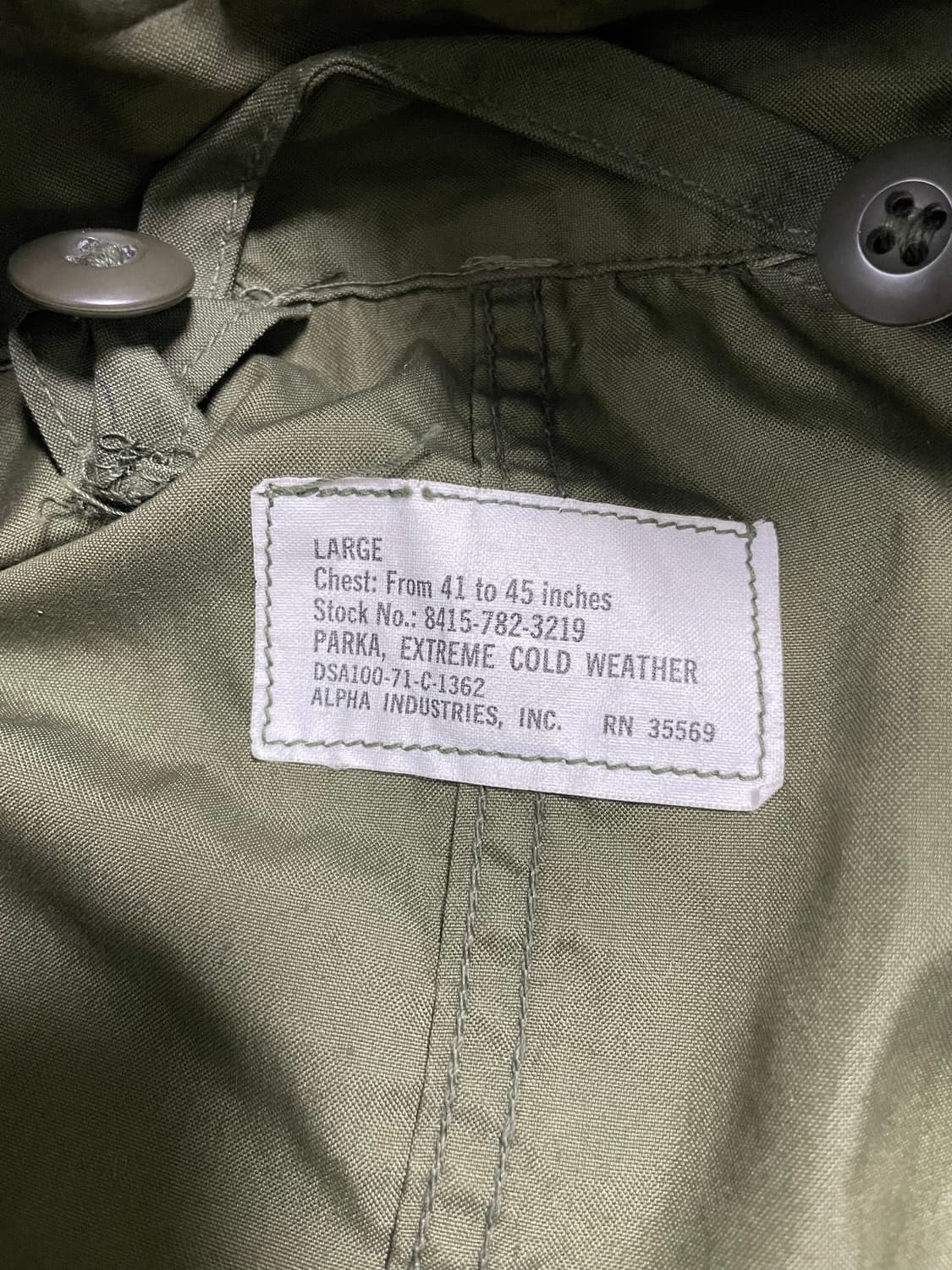 m65 피쉬테일og 오리지널 라지 초기형 개파카 풀세트 상품이미지3