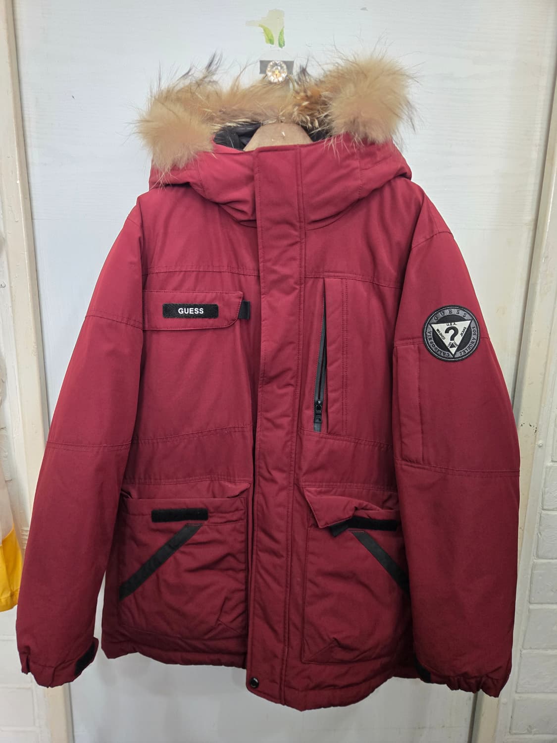 (105,XL) GUESS 게스 오리털 패딩 ! 모자털 너구리털@ 상품이미지1