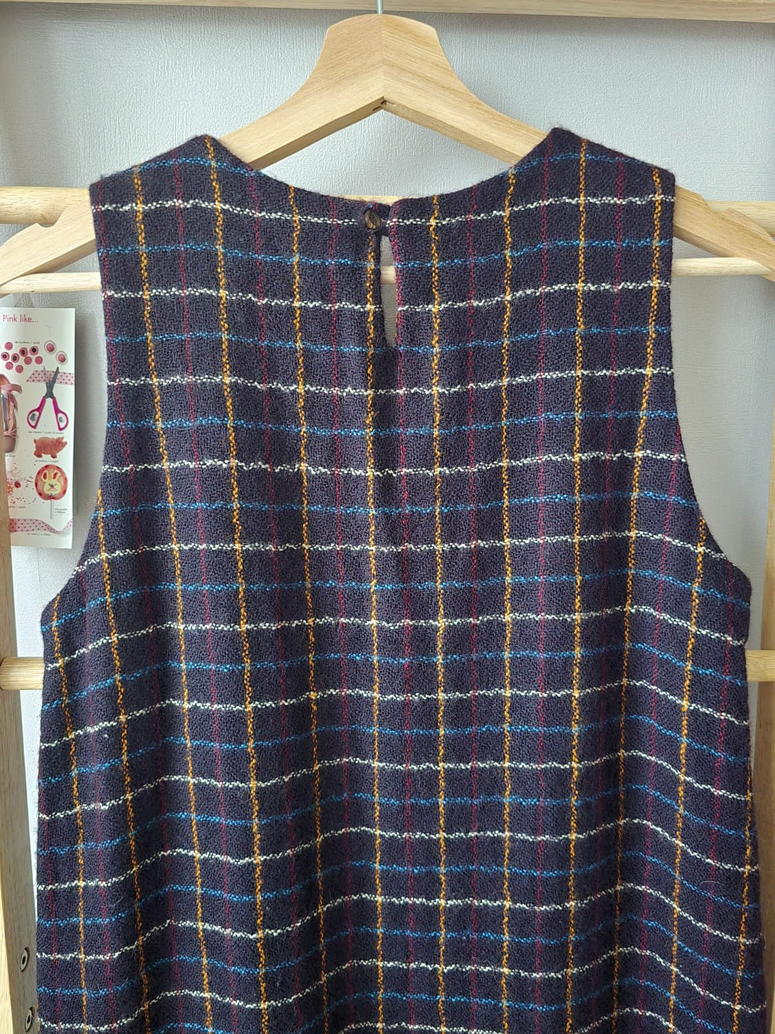 Roudy Flock Japan 울 체크 슬리브리스 롱원피스 상품이미지6