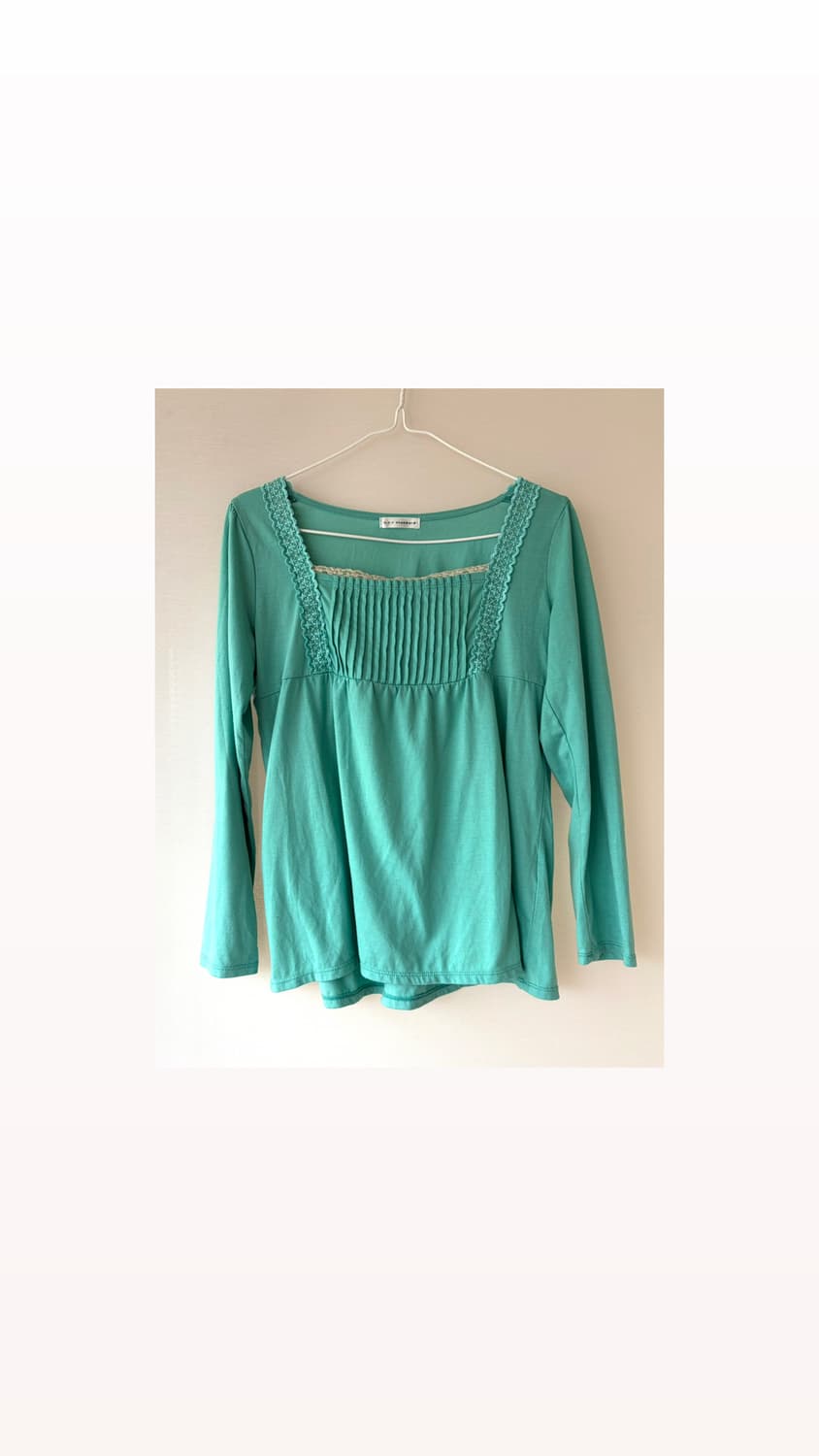 일본빈티지 민트 색감 긴팔티 상품이미지1