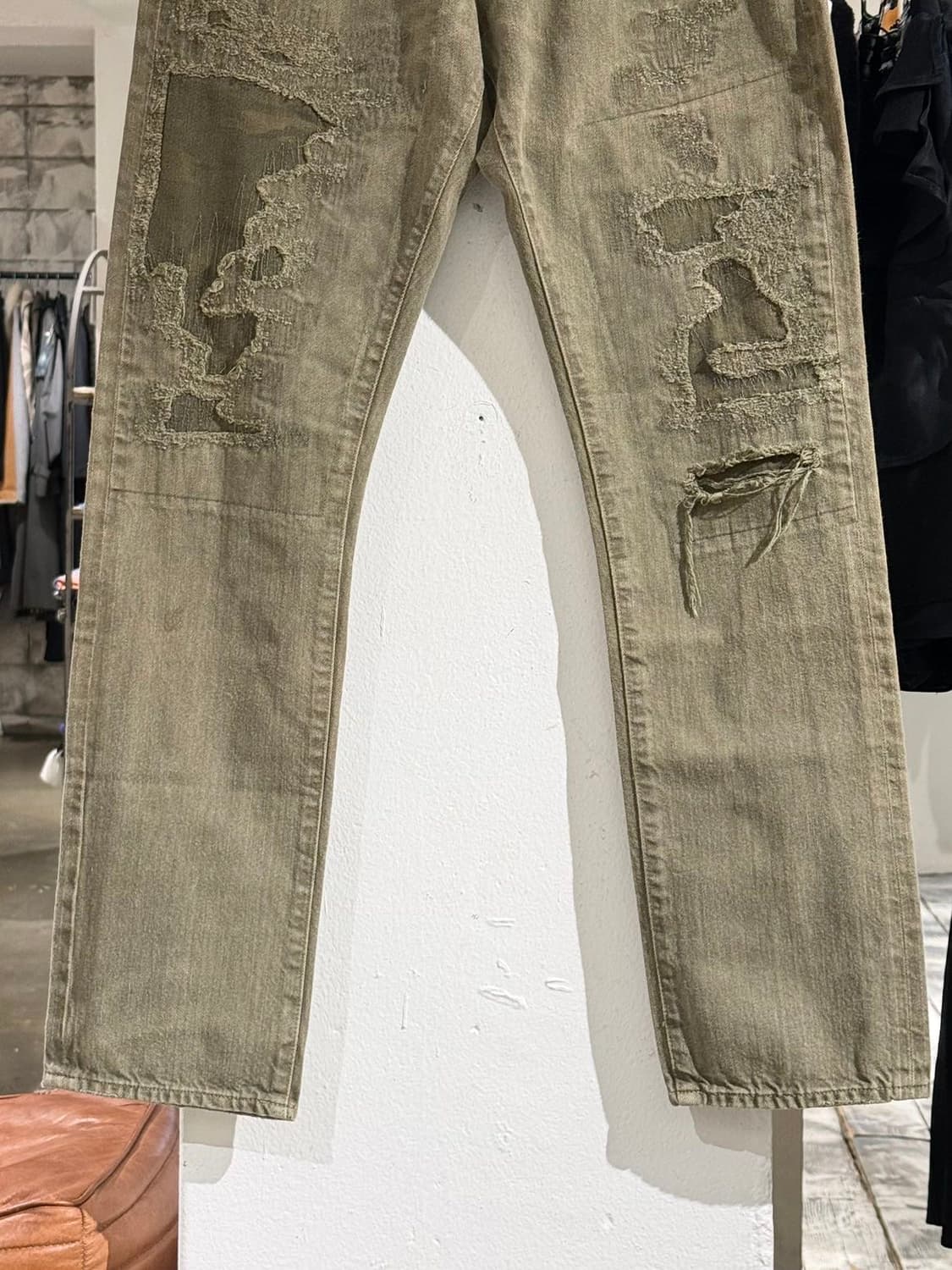 데님 앤 서플라이 카키 디스트로이드 팬츠 상품이미지3