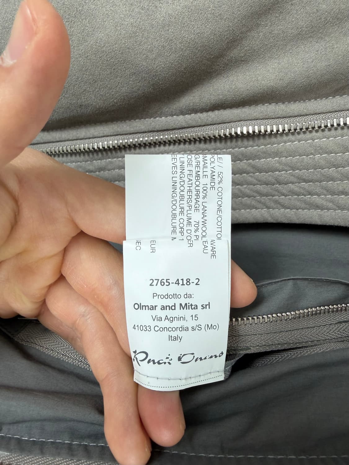 a180) 릭오웬스(Rick Owens) 구스다운 봄버 자켓 상품이미지8