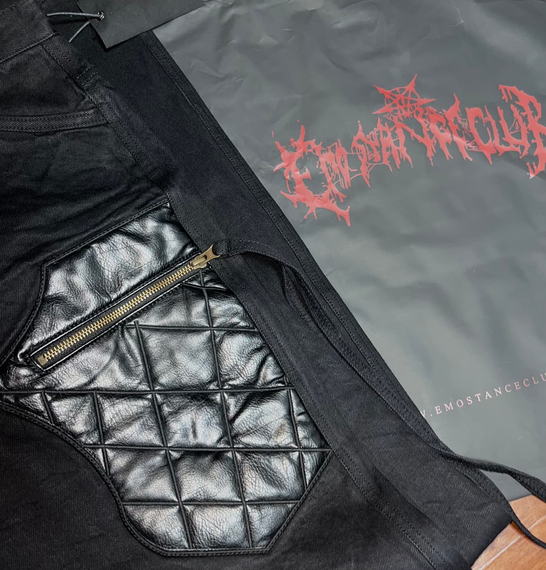 에모스텐스클럽 레더 패치 진 1사이즈(새상품,emostanceclub) 상품이미지2