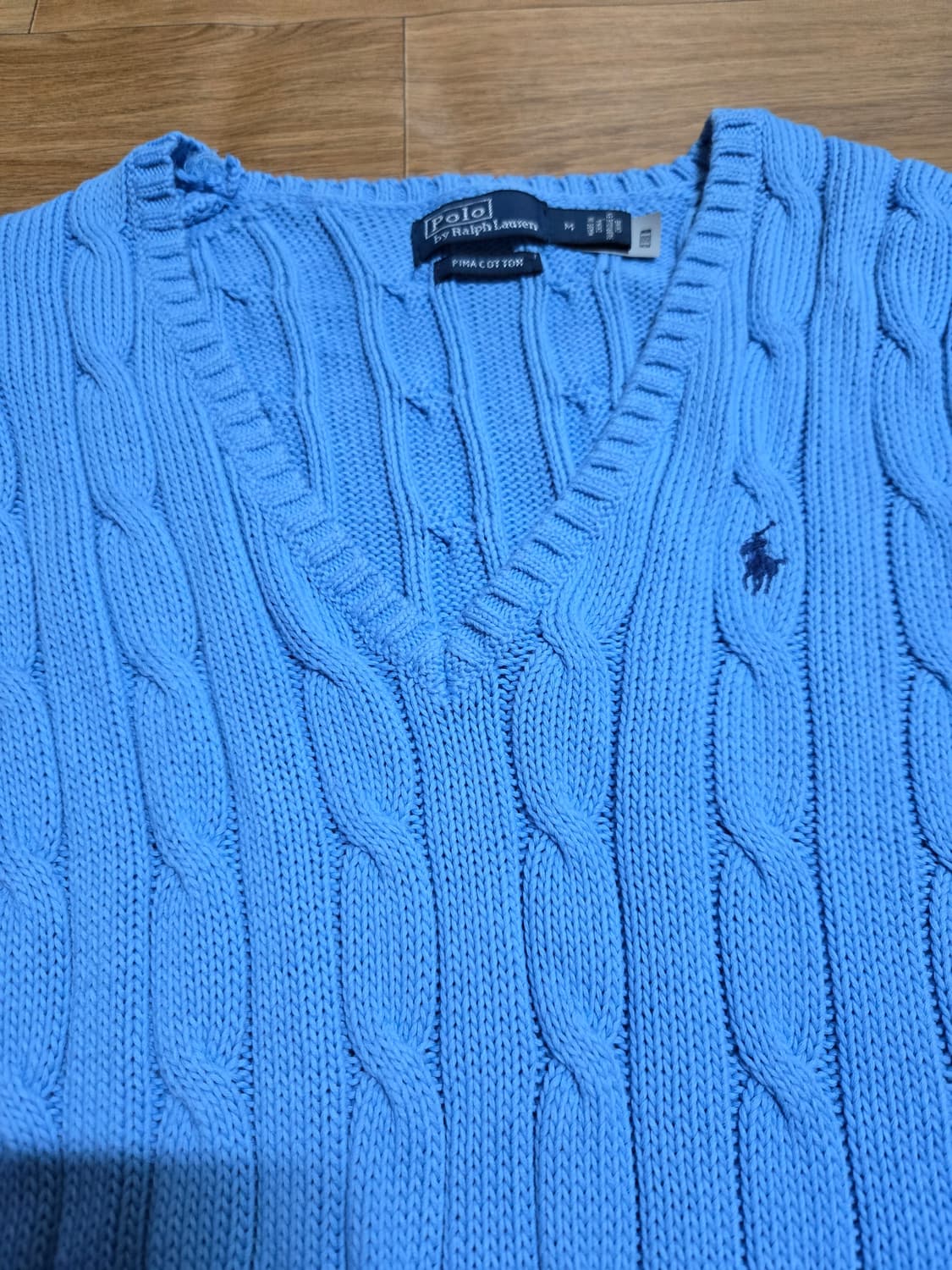 폴로 랄프로렌 여성 신형 큐알정품인증 브이넥 케이블 니트 상품이미지2