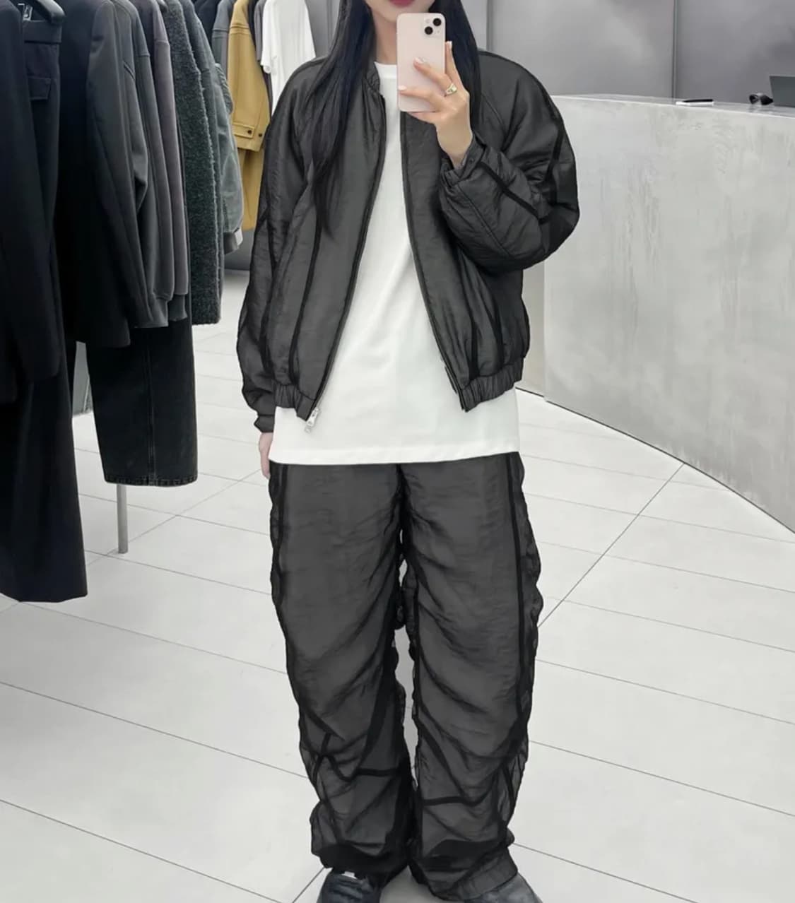 인사일런스 더블레이어드 플러피 점퍼 M 상품이미지2