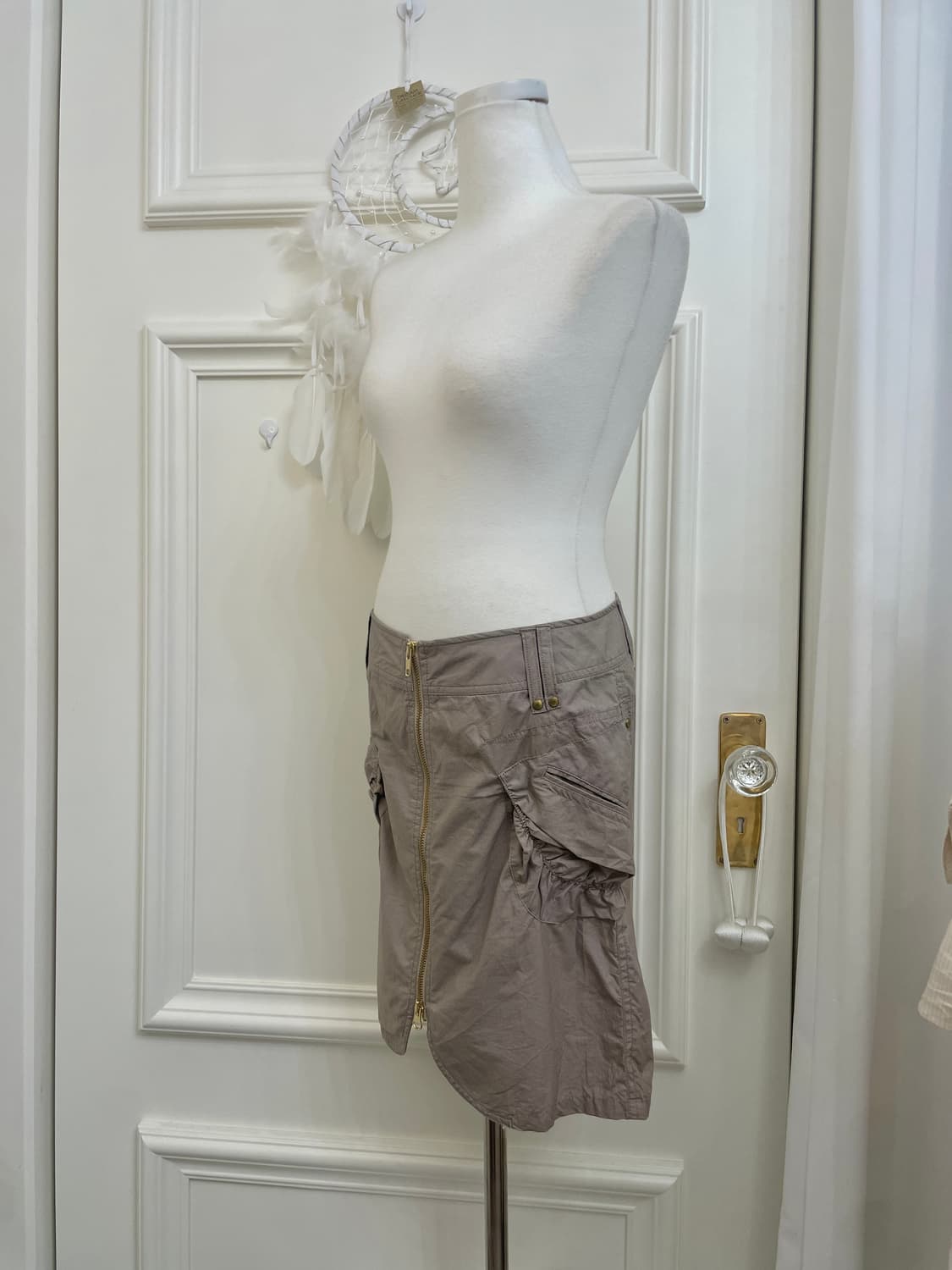 purple brown shirring pocket summer cott 상품이미지2