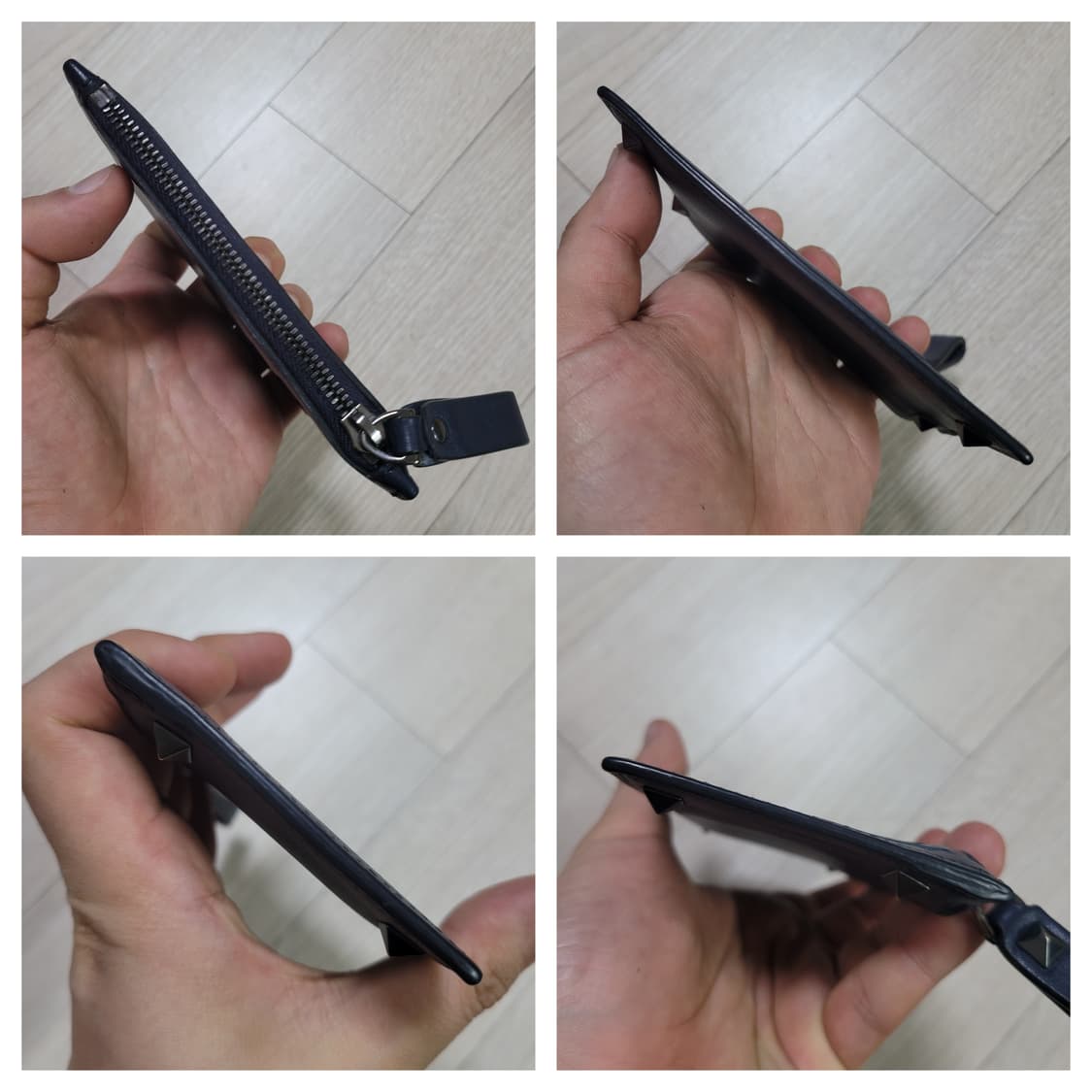 네이비 색상의 발렌티노 락스터드 카드지갑 상품이미지8