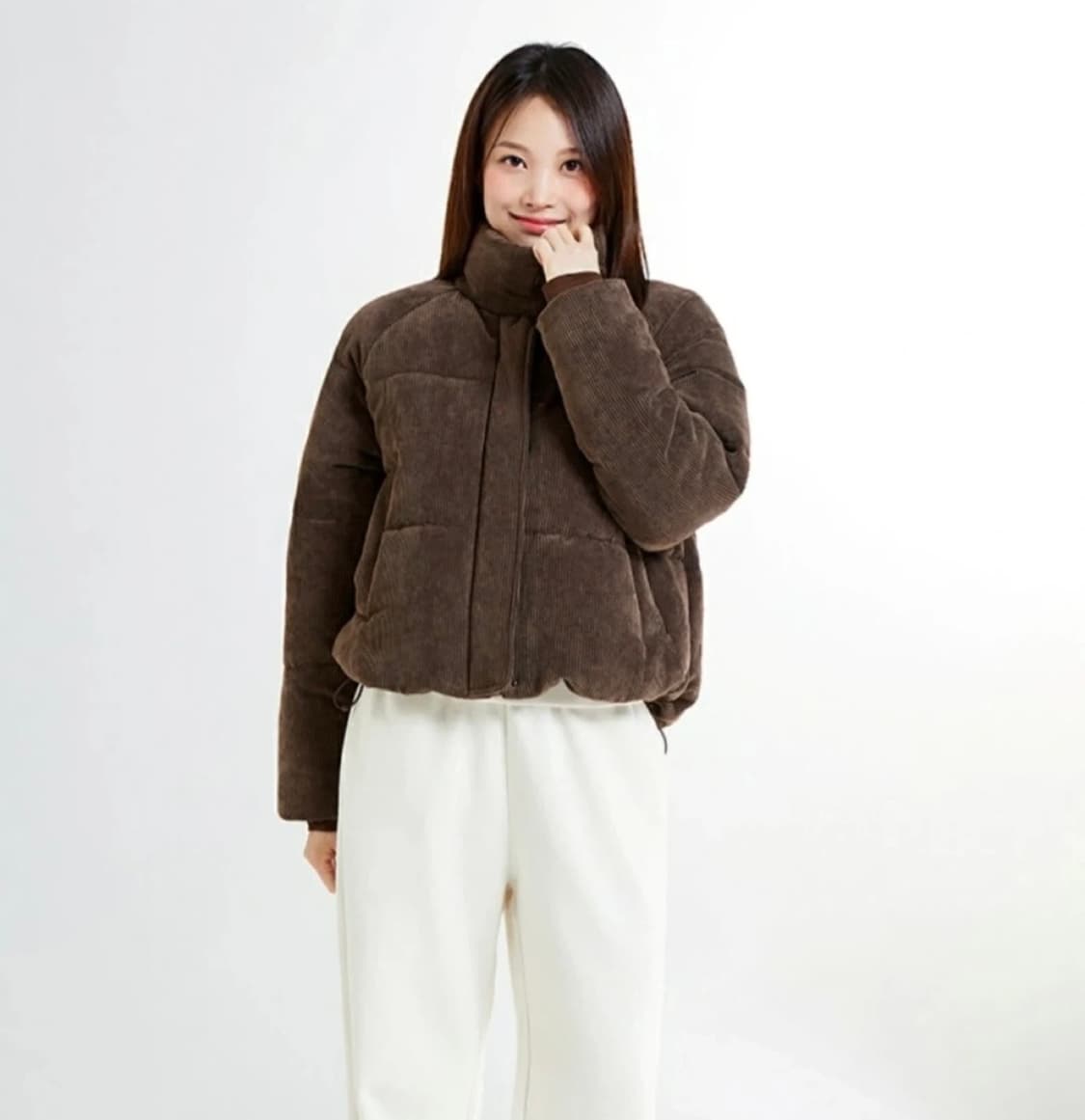 스파오 코듀로이 브라운 패딩 상품이미지2